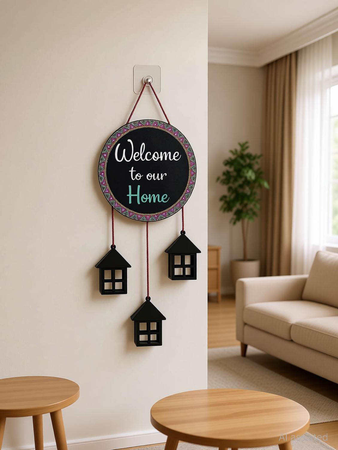 Image of Shivmaan Art Wall Hanging for Home Decor- Handcrafted Welcome To Home Wall Art for House