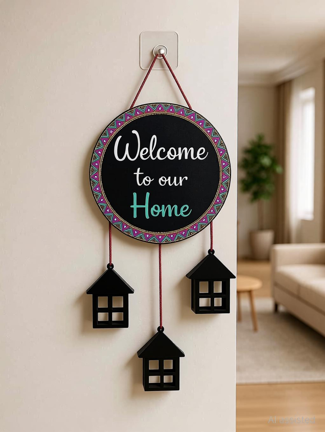 Image of Shivmaan Art Wall Hanging for Home Decor- Handcrafted Welcome To Home Wall Art for House