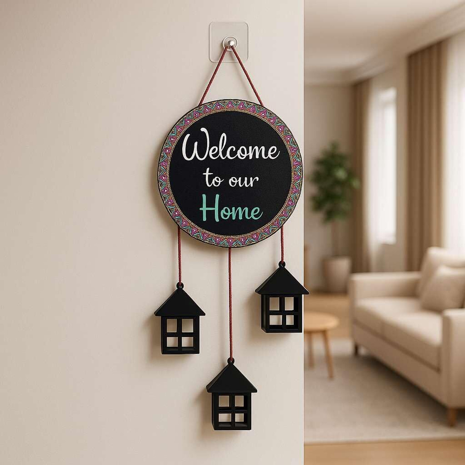 Image of Shivmaan Art Wall Hanging for Home Decor- Handcrafted Welcome To Home Wall Art for House