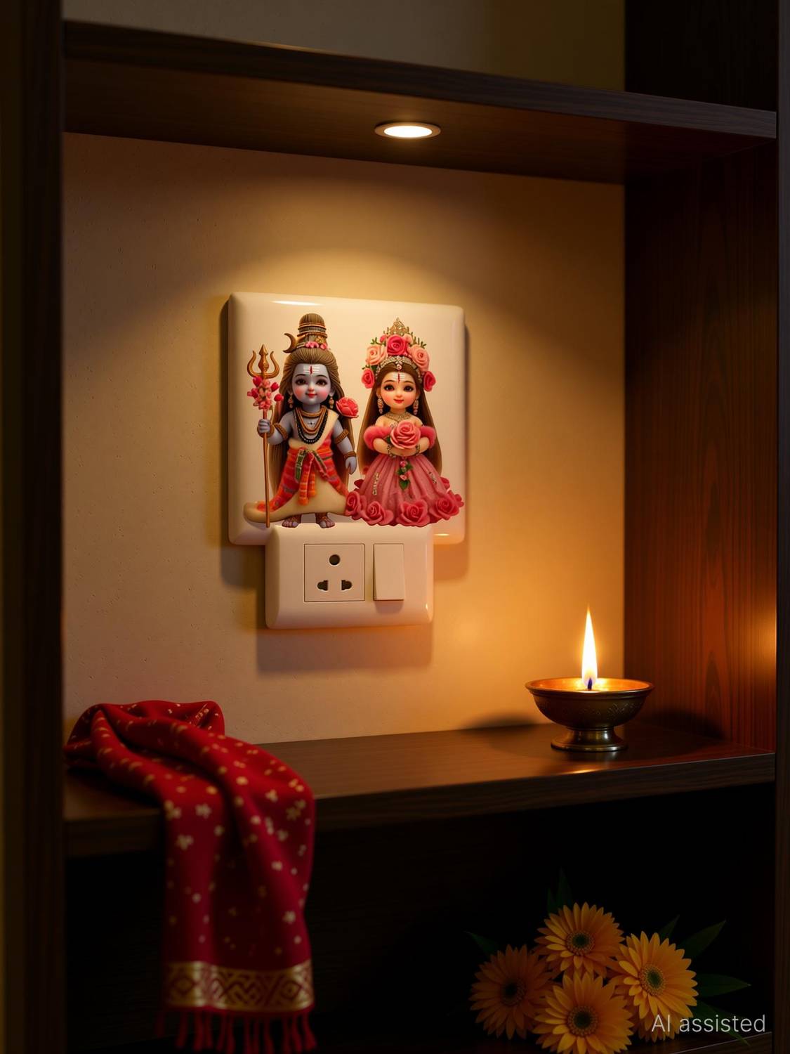 Archi Graphics Studio Shiv Shambu Switch Board Sticke, ( Size - 30*30 cm )