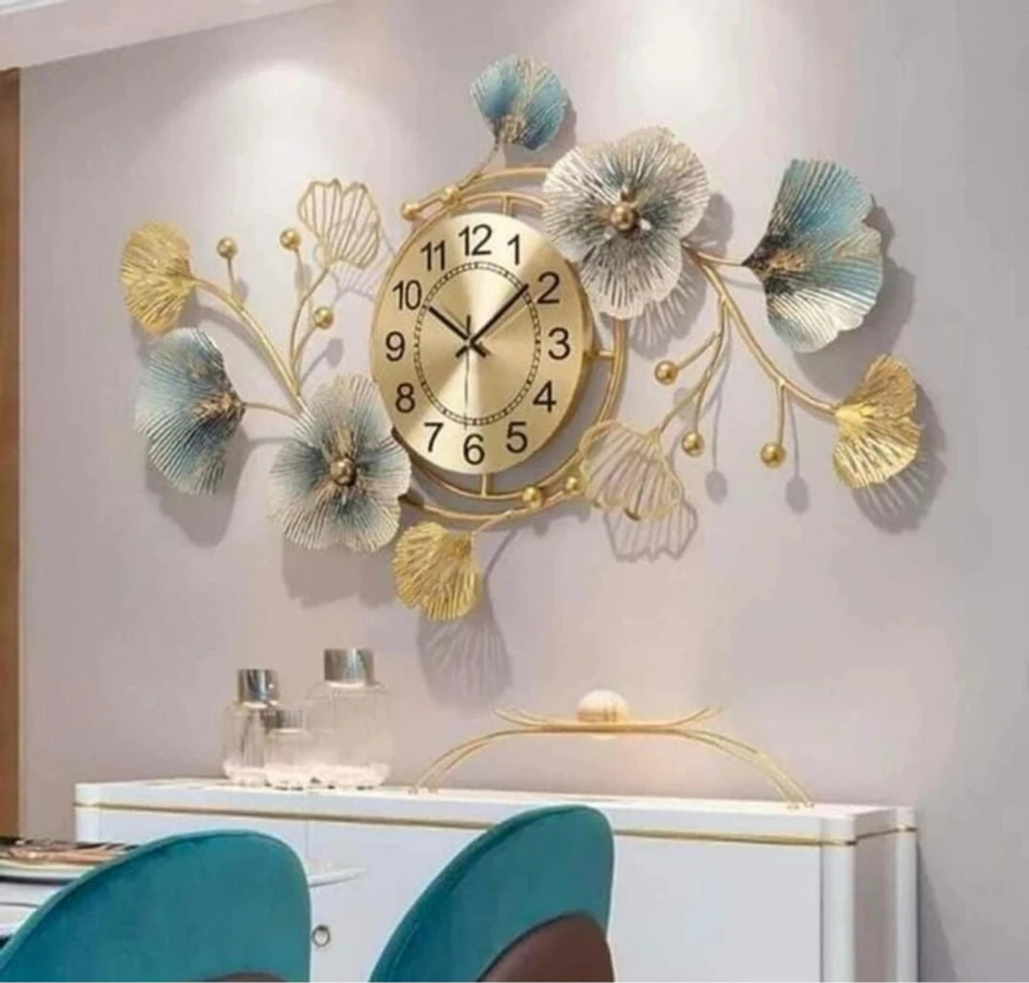 Image of Veloura Luxury Metal Floral Designer Wall Art for Living Room Modern Home Wall Decor (22 inch X 30 inch, Multicolor)