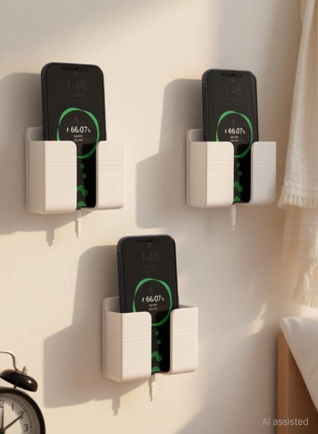 Brazilian Wall Mounted Stand Phone Holder Mobile Wall Mount for charging (pack of 3pcs)