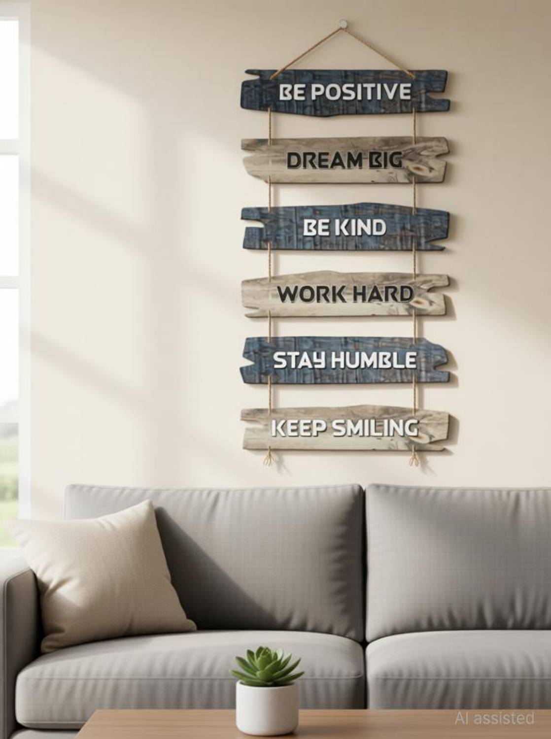 Artvibes Positive Quote Decorative Wooden Wall Hanging for Home Decor Item (WH_3231N)