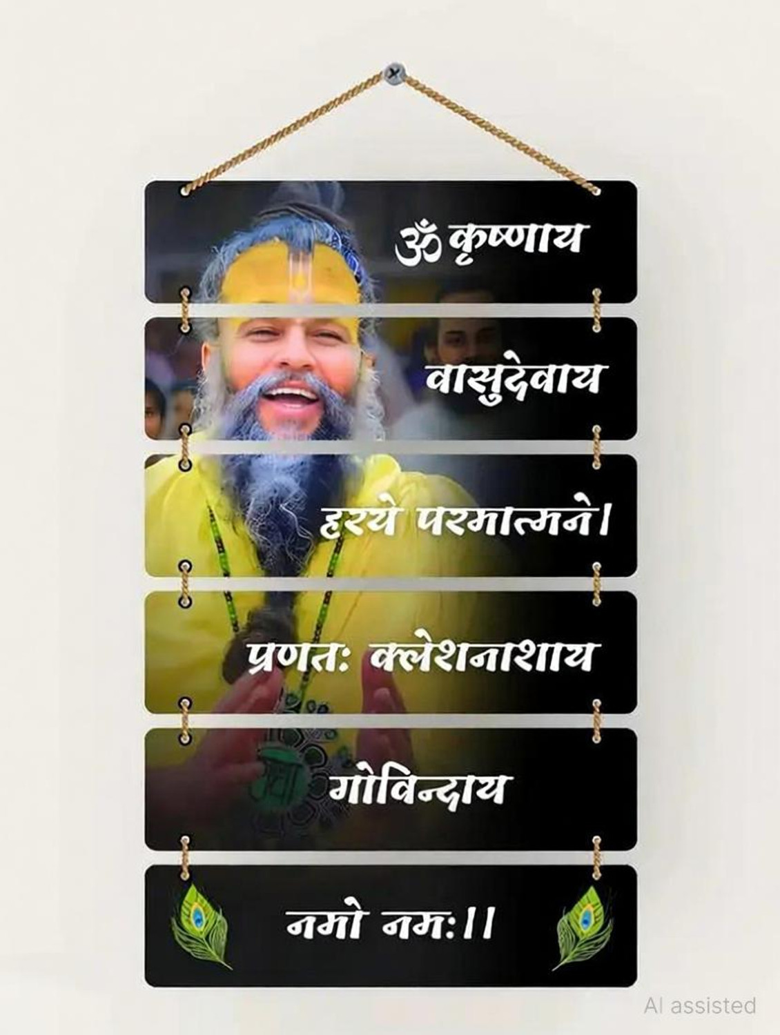 Image of Mahi Craft Premanand ji wall hanging MDF Wooden Wall Hanging for Home Decor,gift,WallDecor