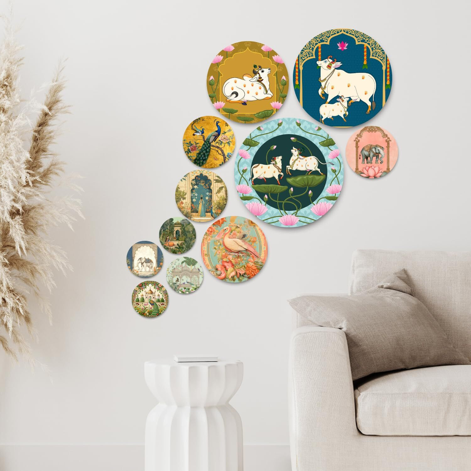 Image of SNDArt Modern Art Pichwai Wall Decoration Gift Items Pack of 11 (21 inch X 26 inch, Multicolor)