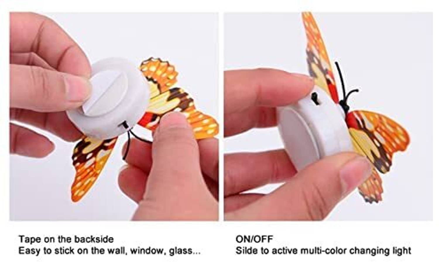 Qweezer 3D LED Butterfly Wall Stickers Home Decoration Color