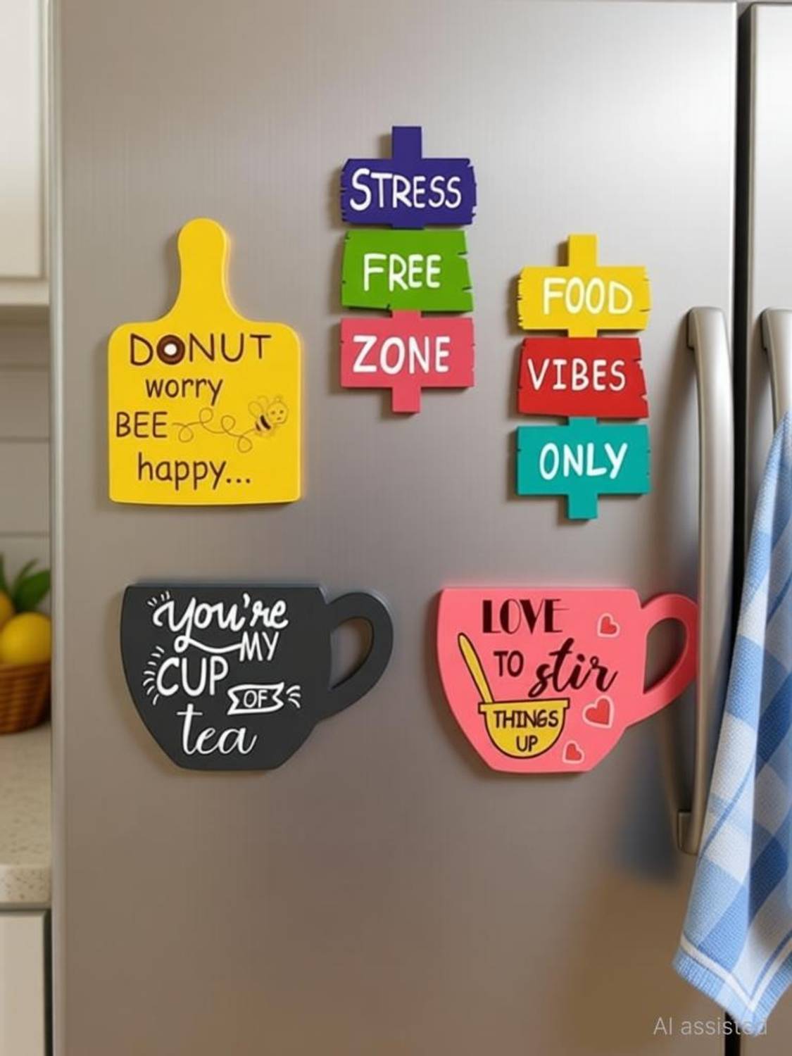 Arambah Kitchen Quote Fridge Magnet Set Pack of 5