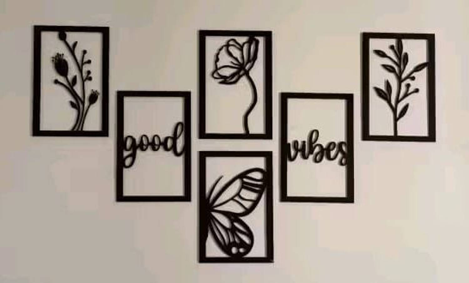 A3 BOX Wooden Wall Decor Hangings Living Room, Bedroom, Kitchen, Office Pack of 6