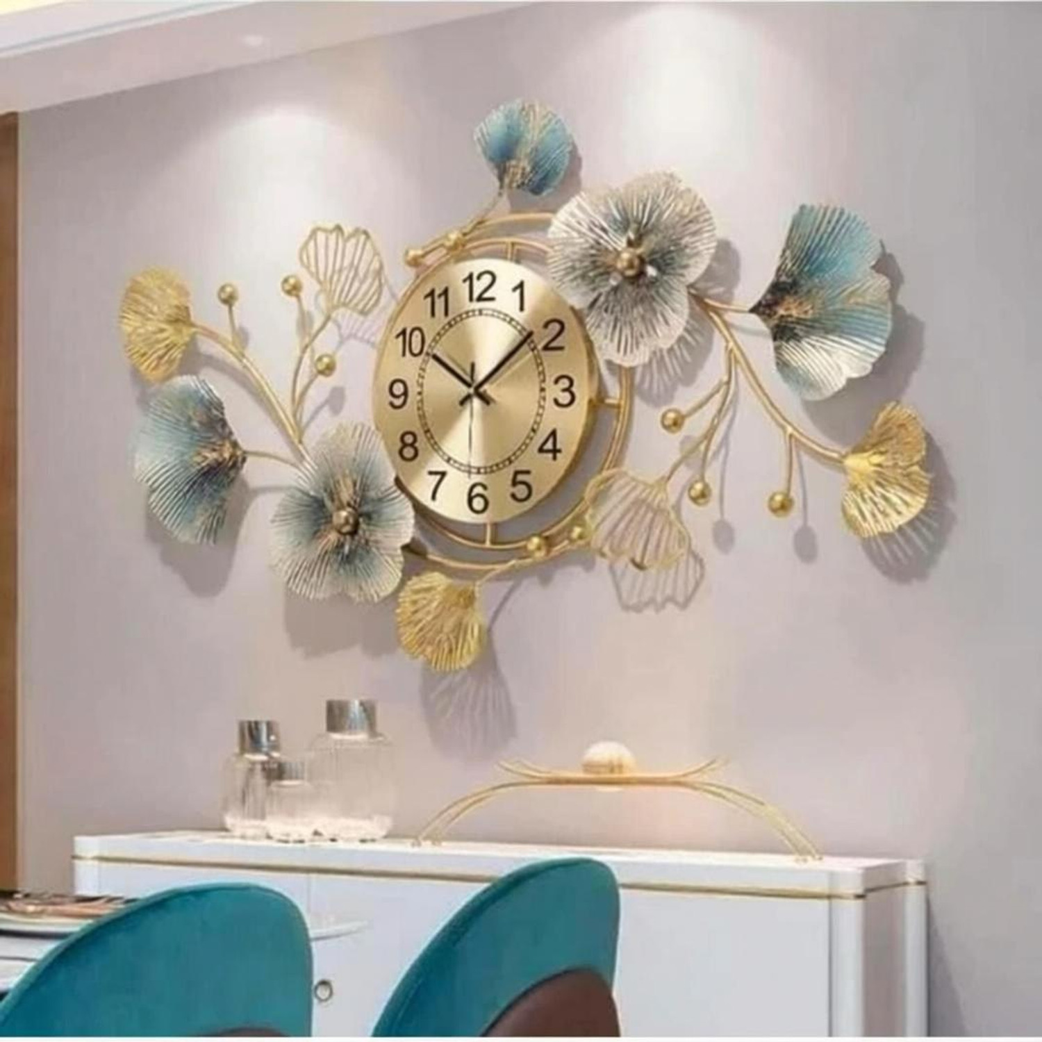 Image of Veloura Luxury Metal Floral Designer Wall Art for Living Room Modern Home Wall Decor (22 inch X 30 inch, Multicolor)