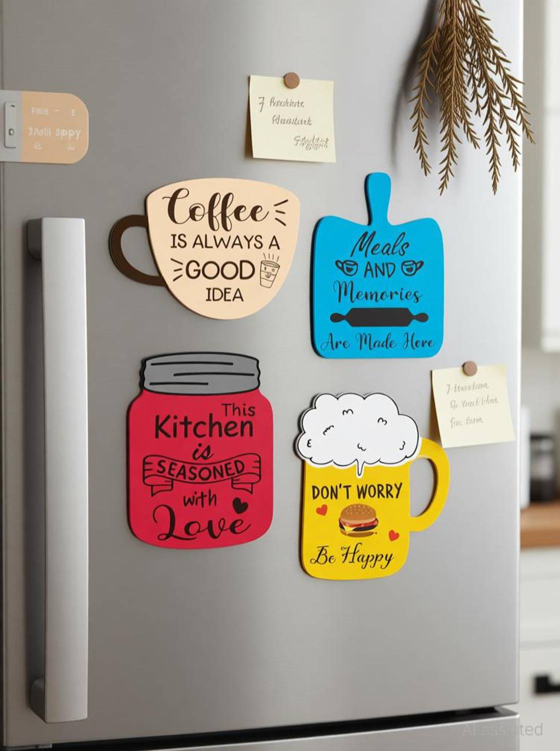 Arambah Fridge Magnet Decorative Item for Refrigerator Almirah pack of 4 Pack of 4