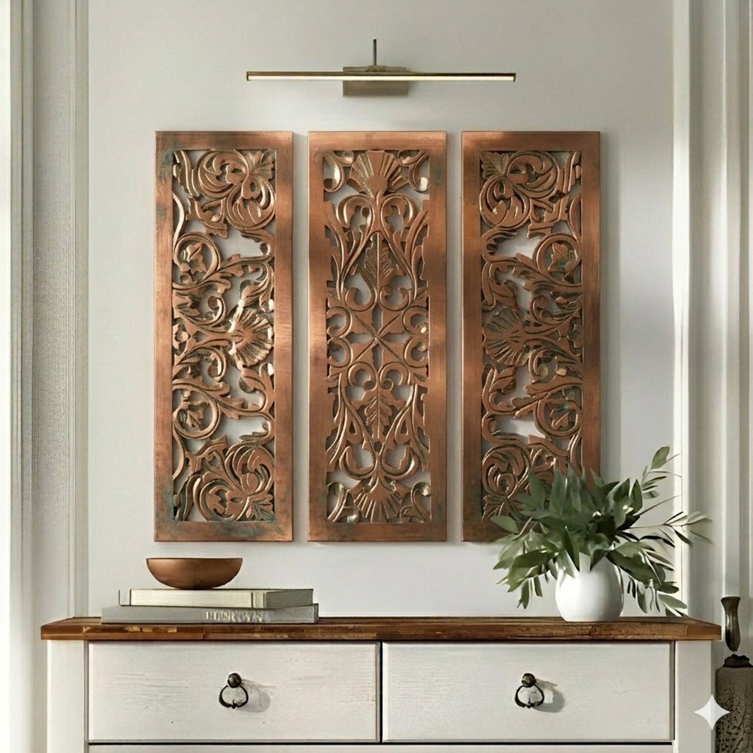 VAS Collection Home Wooden wall Decoration Jali Panel Pack of 3 (
