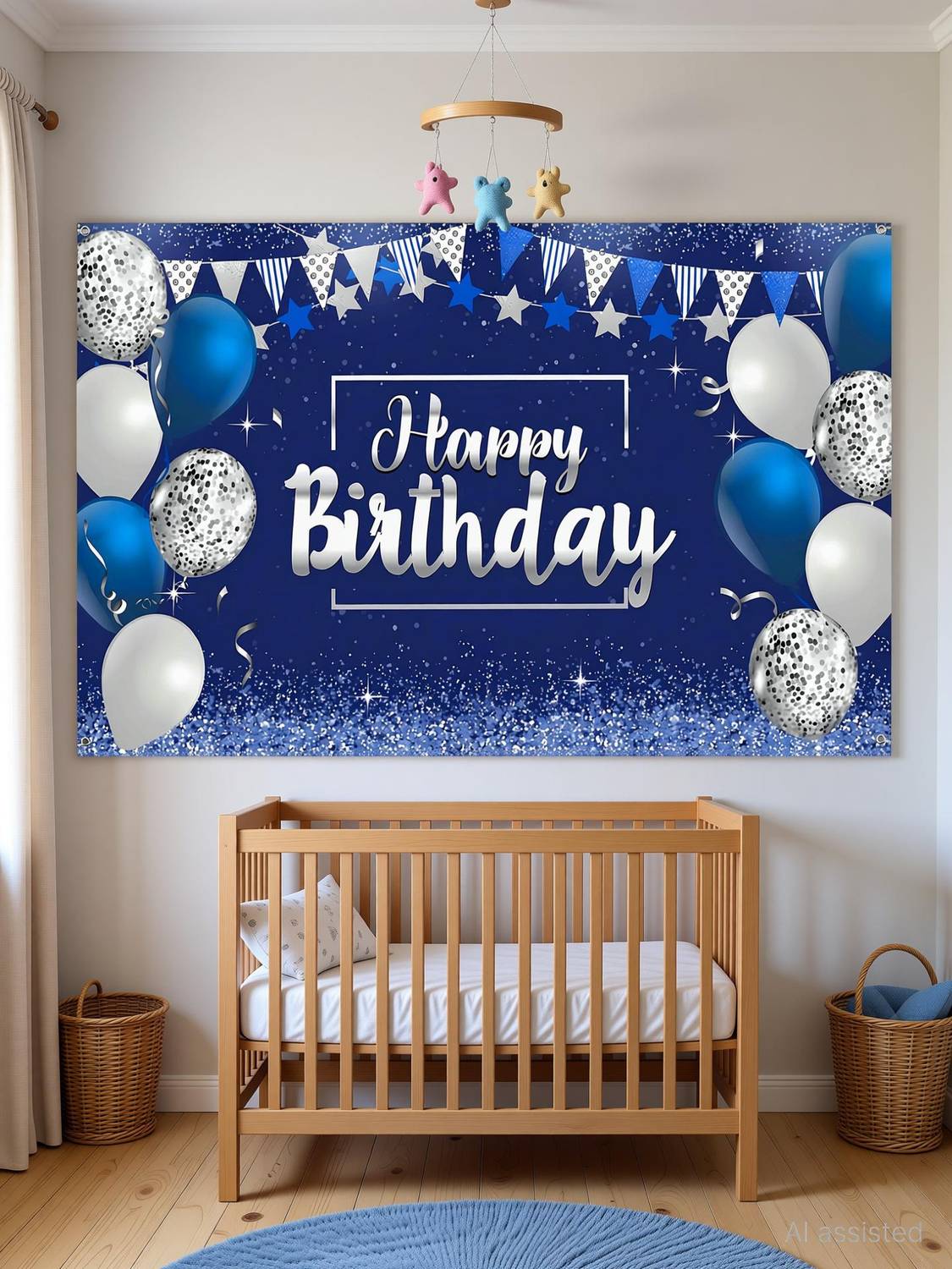 Backdropon Happy Birthday Decorations Design Printed Backdrop(5Feet Height & 8Feet width)