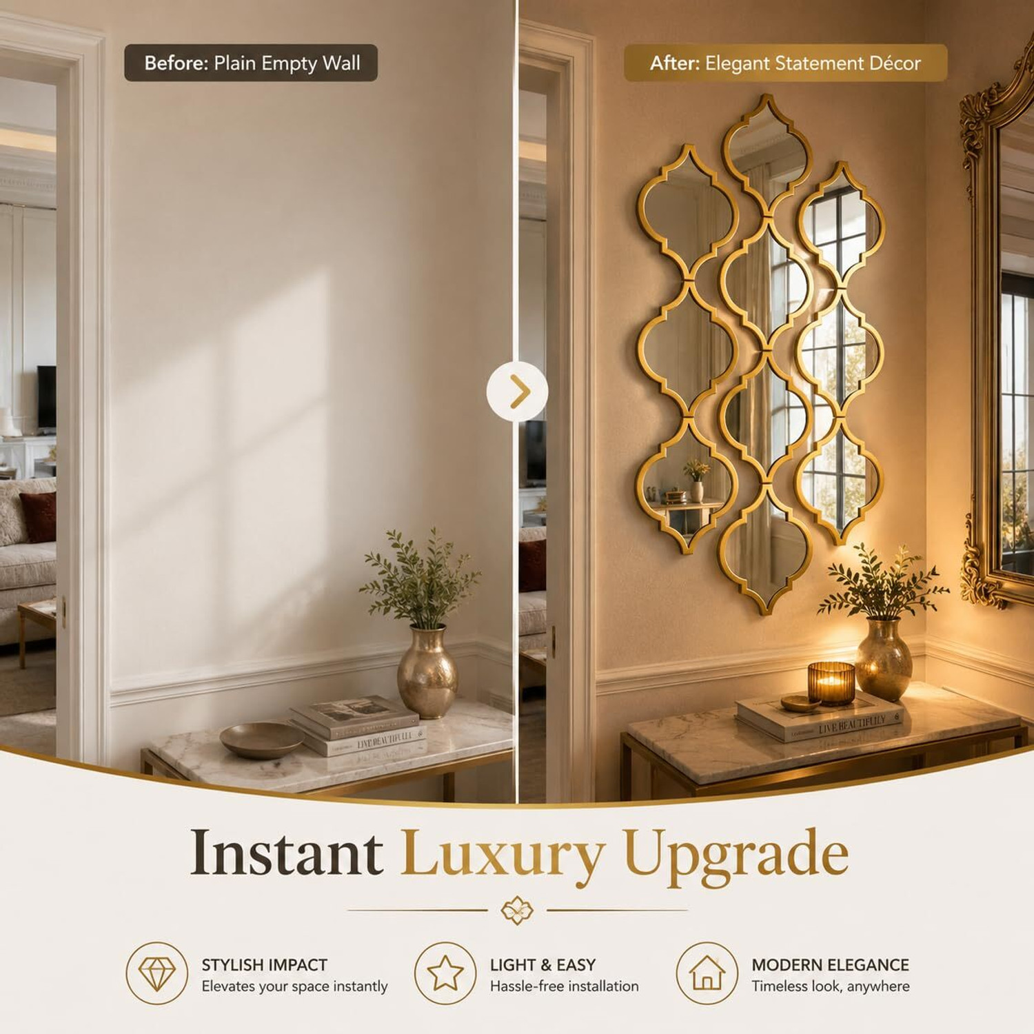 Image of Art Homes Decorative Teardrop Wall Mirror Set for Living Room Home Pack of 9