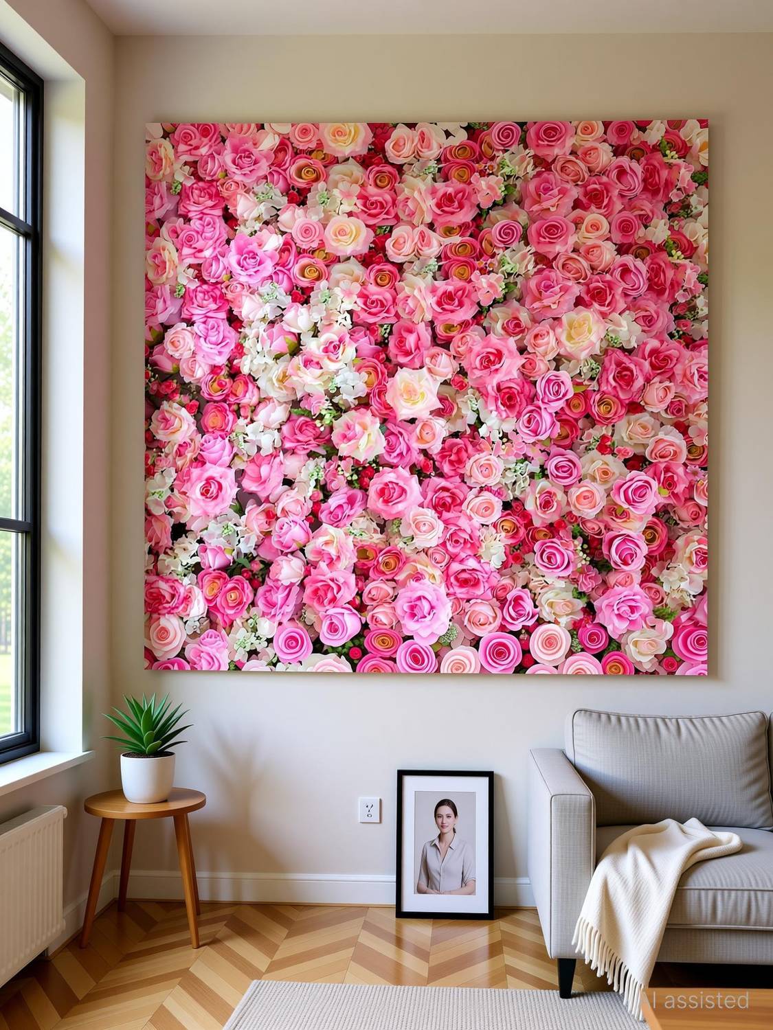 Backdropon Flower Wall Photography Design Printed Fabric Backdrop (5Ft Height & 8Ft width)