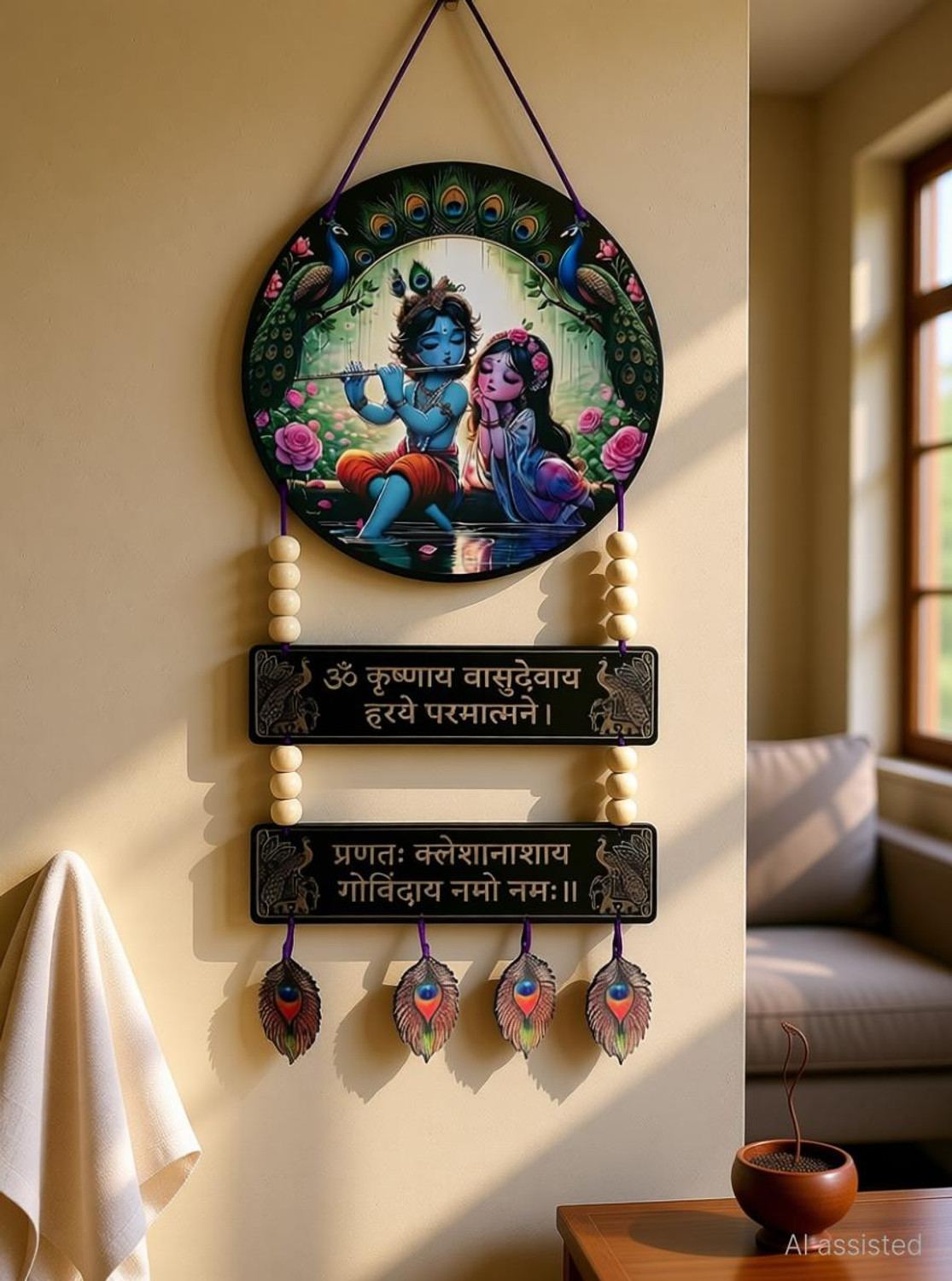 Image of SK PARO Radha Krishna wall hanging and wall decor items