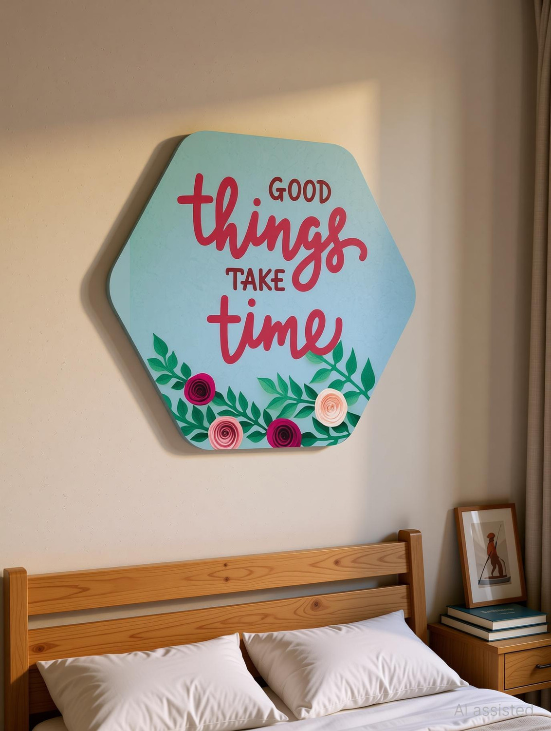 Image of Decor Smart Motivational Wooden Wall Art | Success Quote Home Decor Living Room (WPS 211) Pack of 13