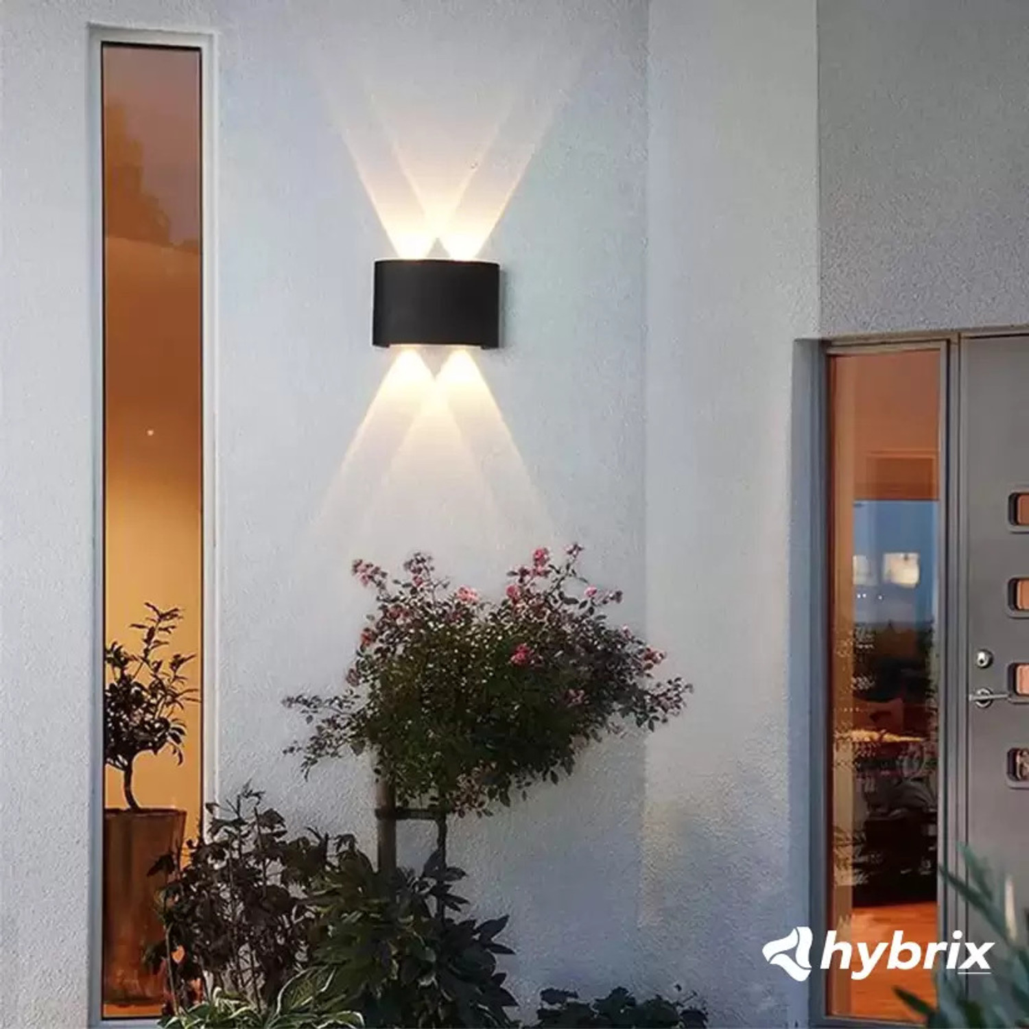 Image of Hybrix LED UP /Down 2+2 Dual Head Wall Light (4 Watt) Optical COB LED, Shock Proof Premium Look, Warm White Light, IP67 Waterproof for Indoor /Outdoor Use (PACK OF 1) Post Light Outdoor Lamp