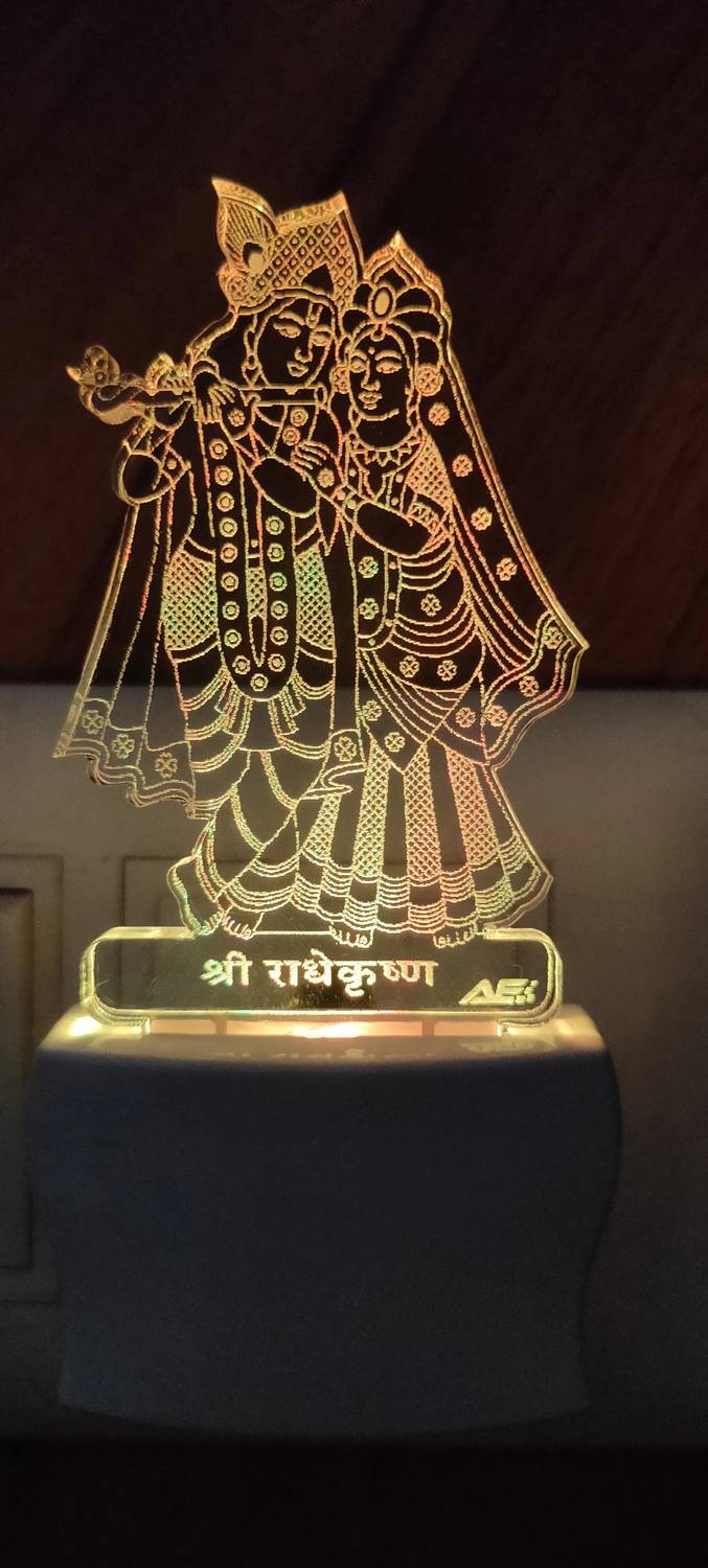 Omniverse RADHE KRISHNA FANCY NIGHT LAMP 630 Night Lamp (13 cm, G