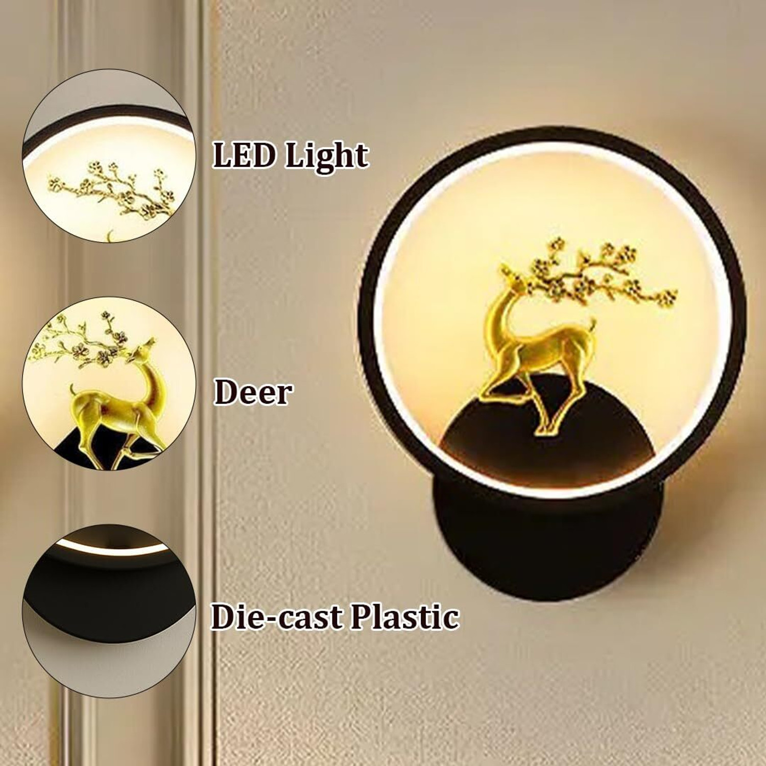 Image of GLINTAC Wallchiere Wall Lamp With Bulb