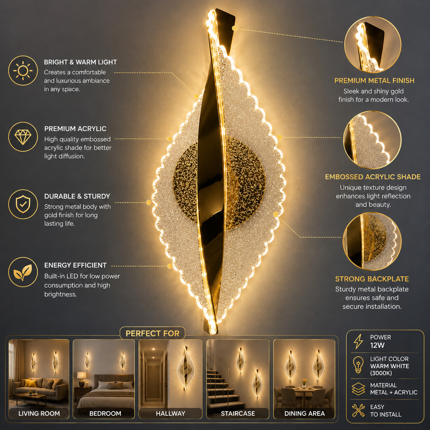 Image of Adwait Swing Arm Wall Light Wall Lamp With Bulb