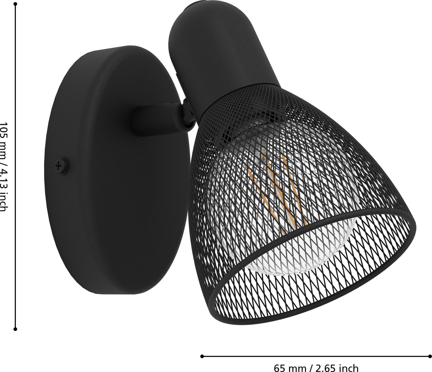 Image of Eglo Track Light Wall Lamp Without Bulb