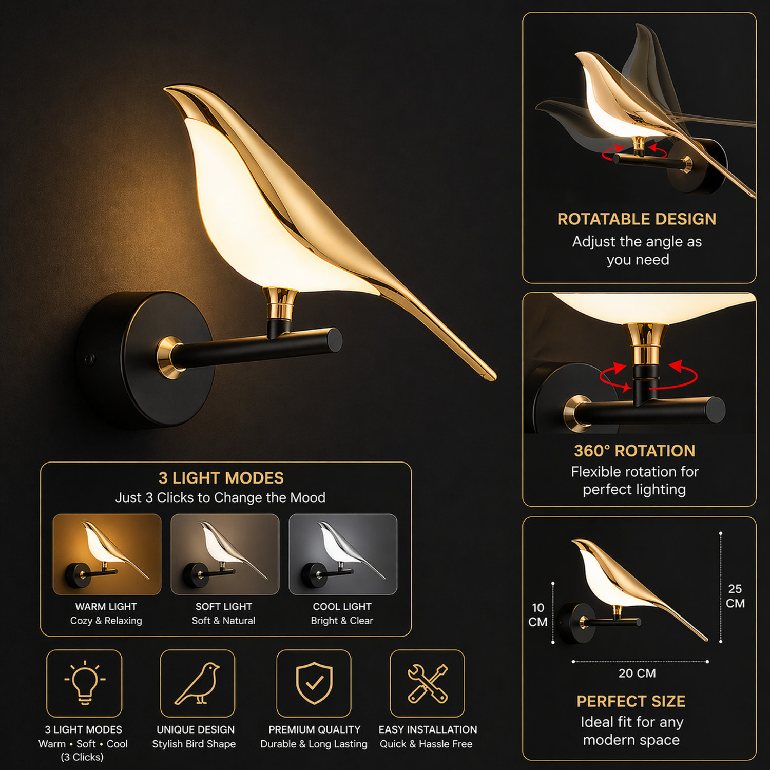 Image of BlessBells Store Picture Light Wall Lamp With Bulb