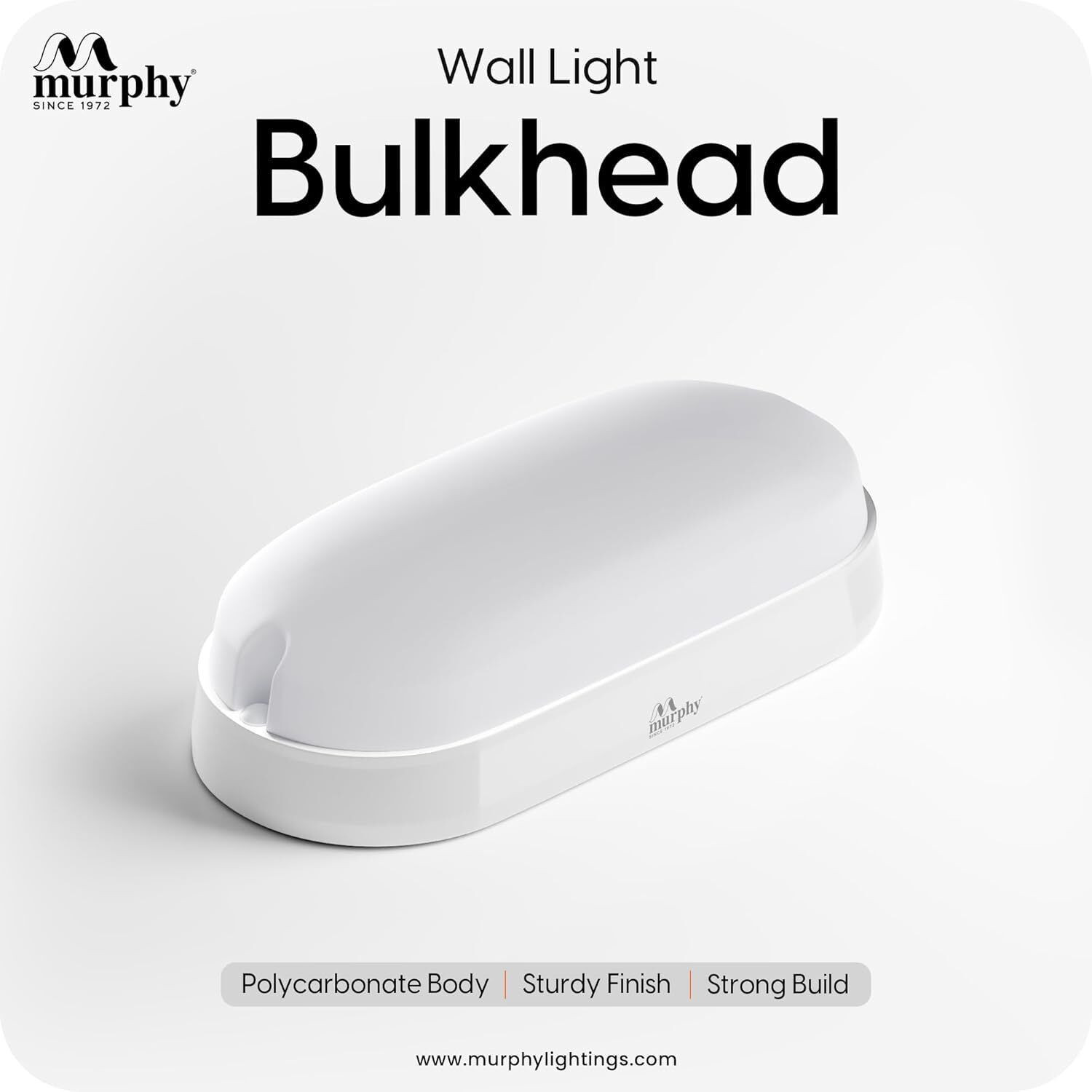 Image of MURPHY 20W LED Oval Shape Bulkhead Wall Lamp | IP66 Waterproof Outdoor Light for Gardens | Cool White, Pack of 10 Gate Light Outdoor Lamp