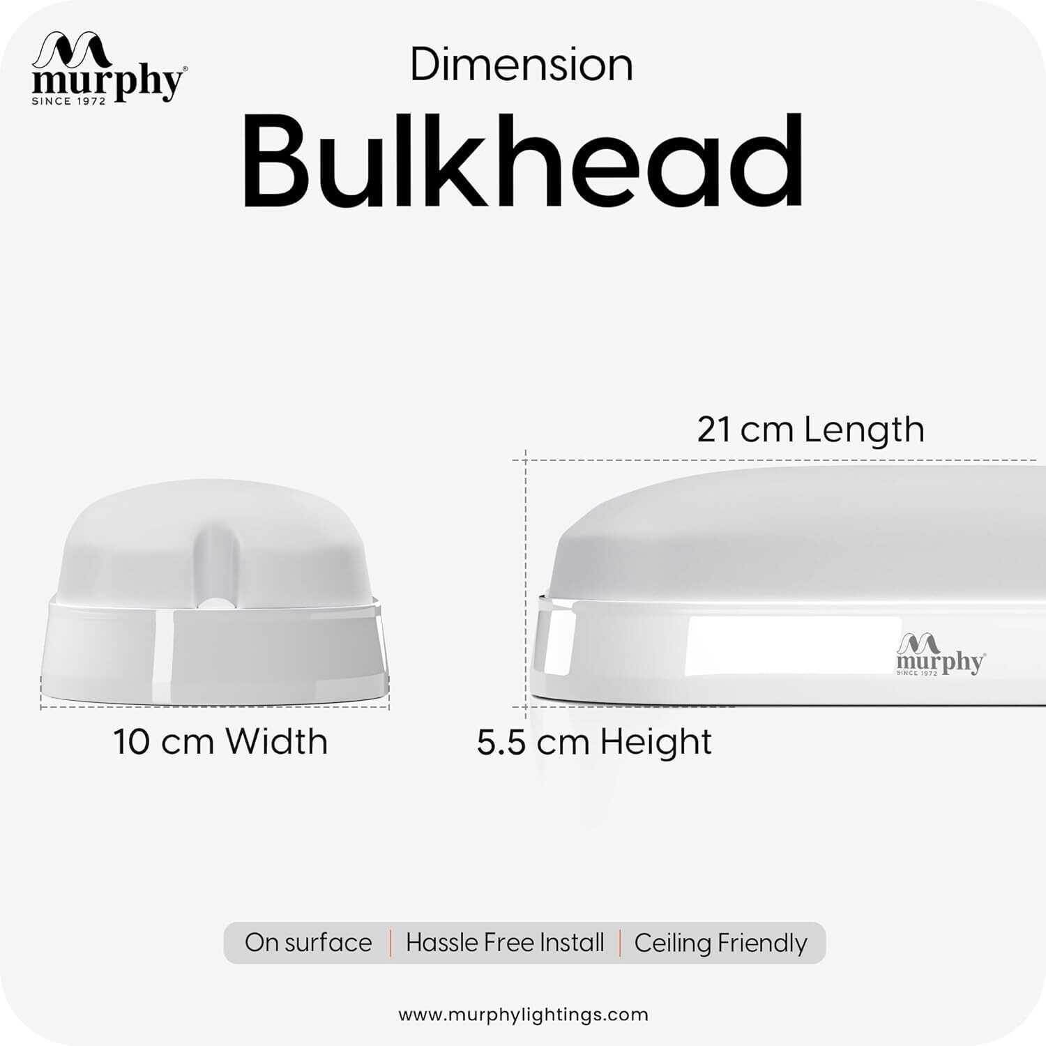 Image of MURPHY 20W LED Oval Shape Bulkhead Wall Lamp | IP66 Waterproof Outdoor Light for Gardens | Cool White, Pack of 10 Gate Light Outdoor Lamp