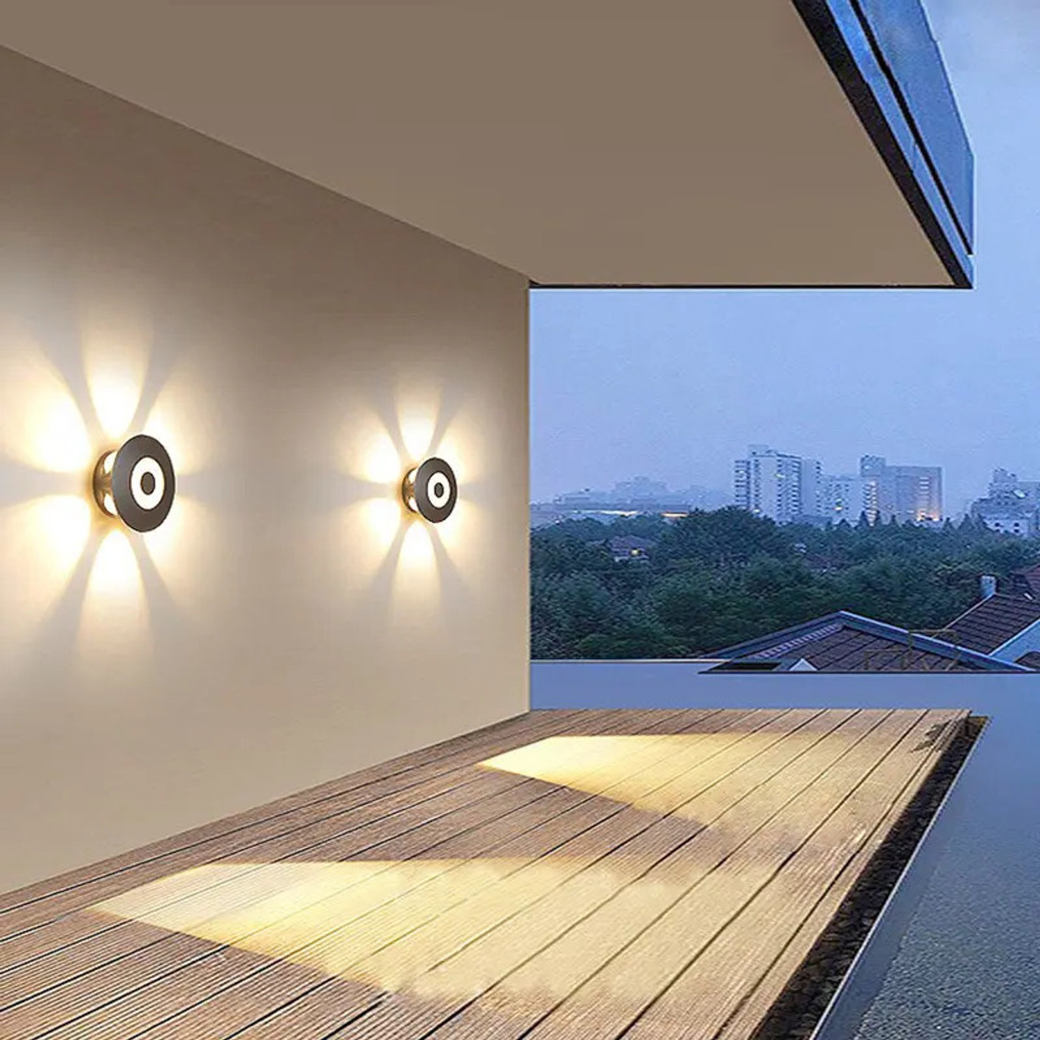 Image of Hybrix LED 6 Way Indoor /Outdoor Wall /Ceiling light (7 Watt) Shockproof Elegant Water Proof Fiber Body, Warm White Light Color (SINGLE) Post Light Outdoor Lamp