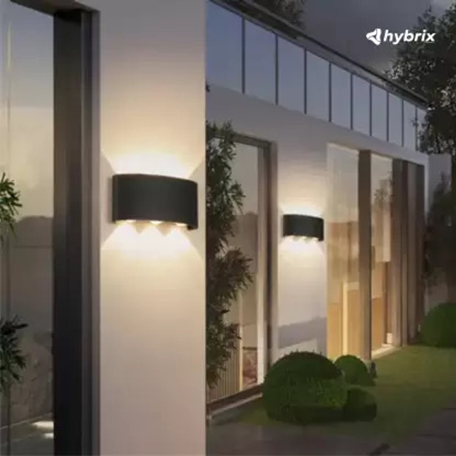 Image of Hybrix LED UP /Down 3+3 Dual Head Wall Light (6 Watt) Optical COB LED, Shock Proof Premium Look, Warm White Light, IP67 Waterproof for Indoor /Outdoor Use (PACK OF 1) Post Light Outdoor Lamp