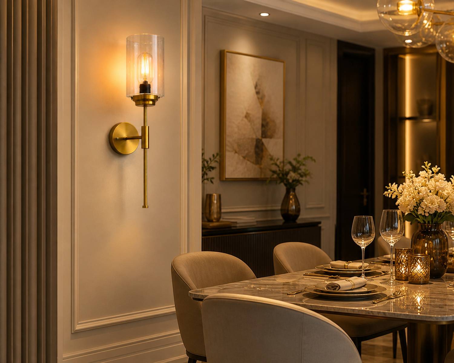 GENREE Swing Arm Wall Light Wall Lamp Without Bulb