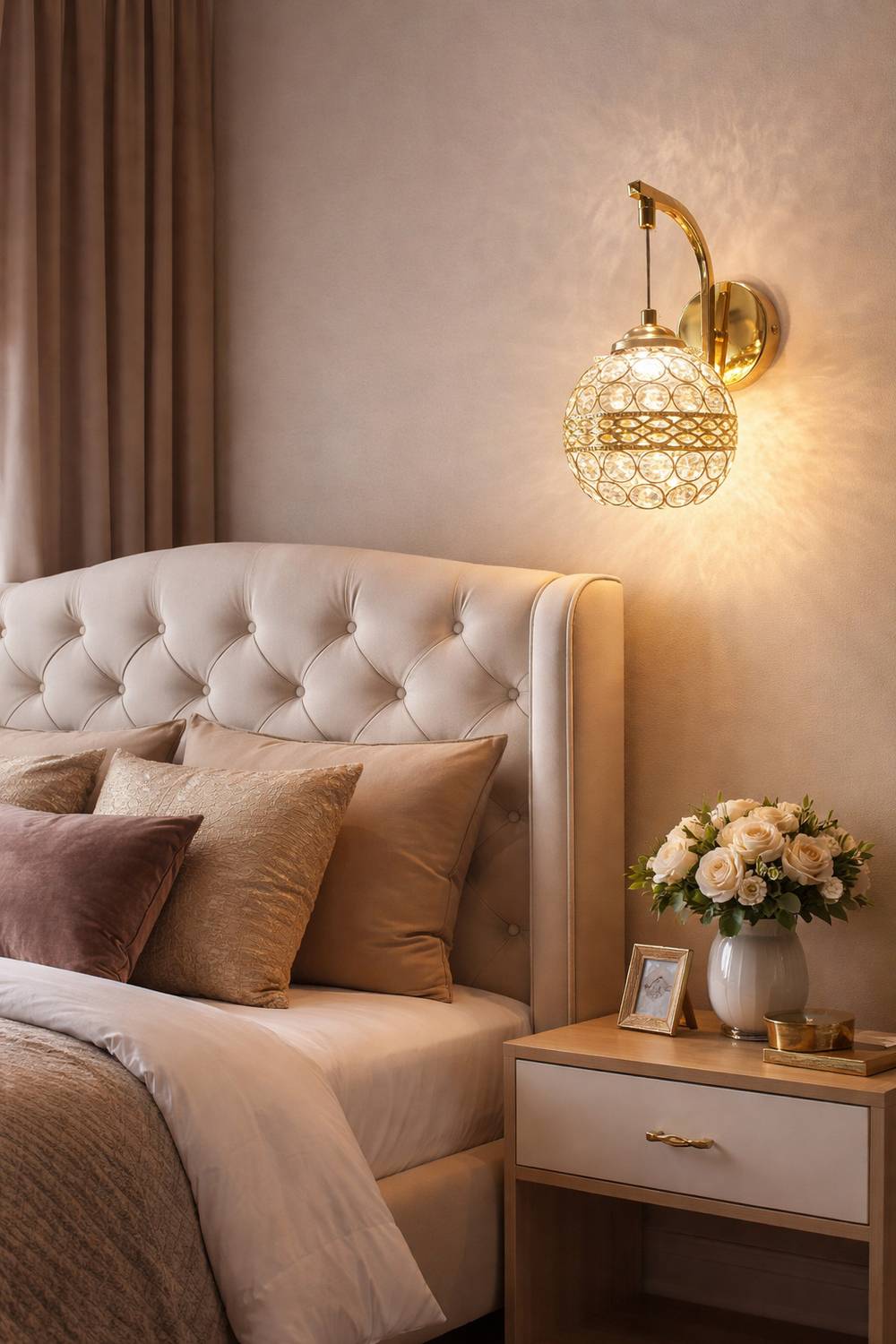 GENREE Swing Arm Wall Light Wall Lamp With Bulb
