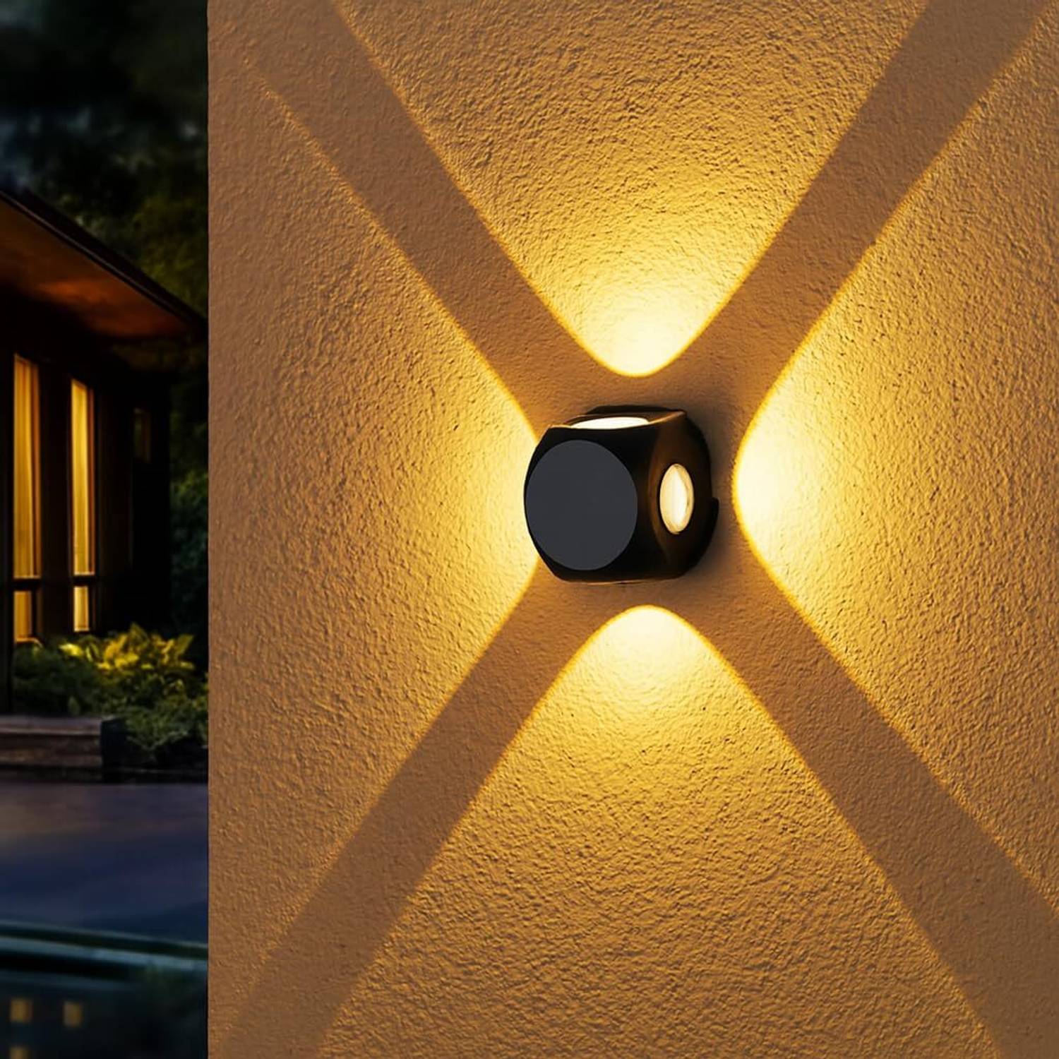 CIRAMA 4 Way Round Ball Outdoor LED Black Body Outdoor Waterproof