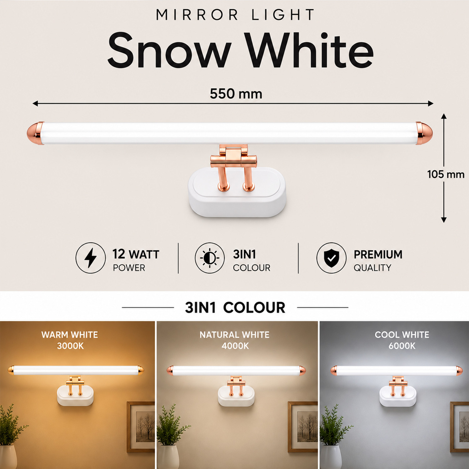 Image of vibunt Picture Light Wall Lamp With Bulb
