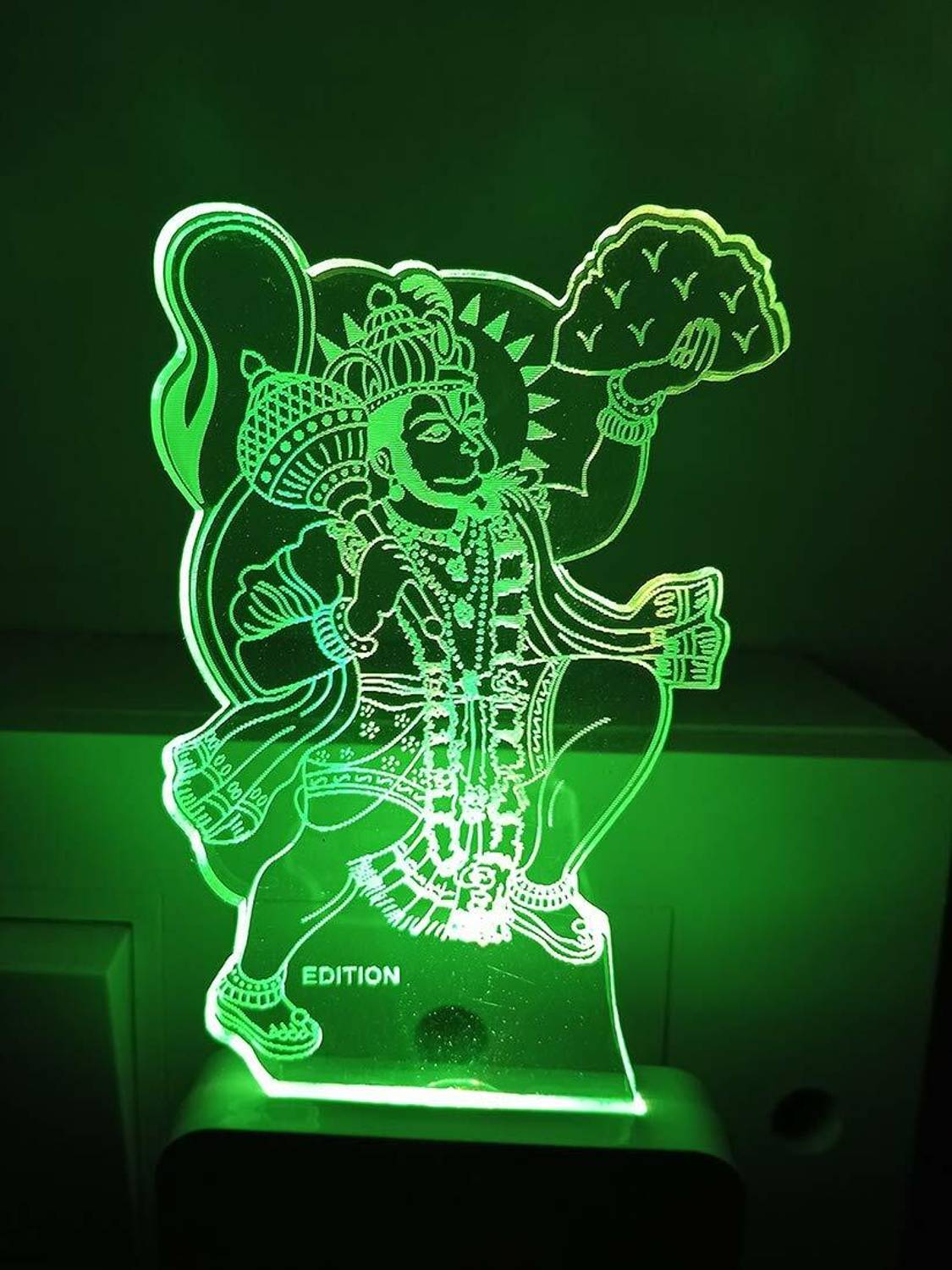 UNICEPT HANUMAN JI 3D illusion Designe Extremely Night Lamp With