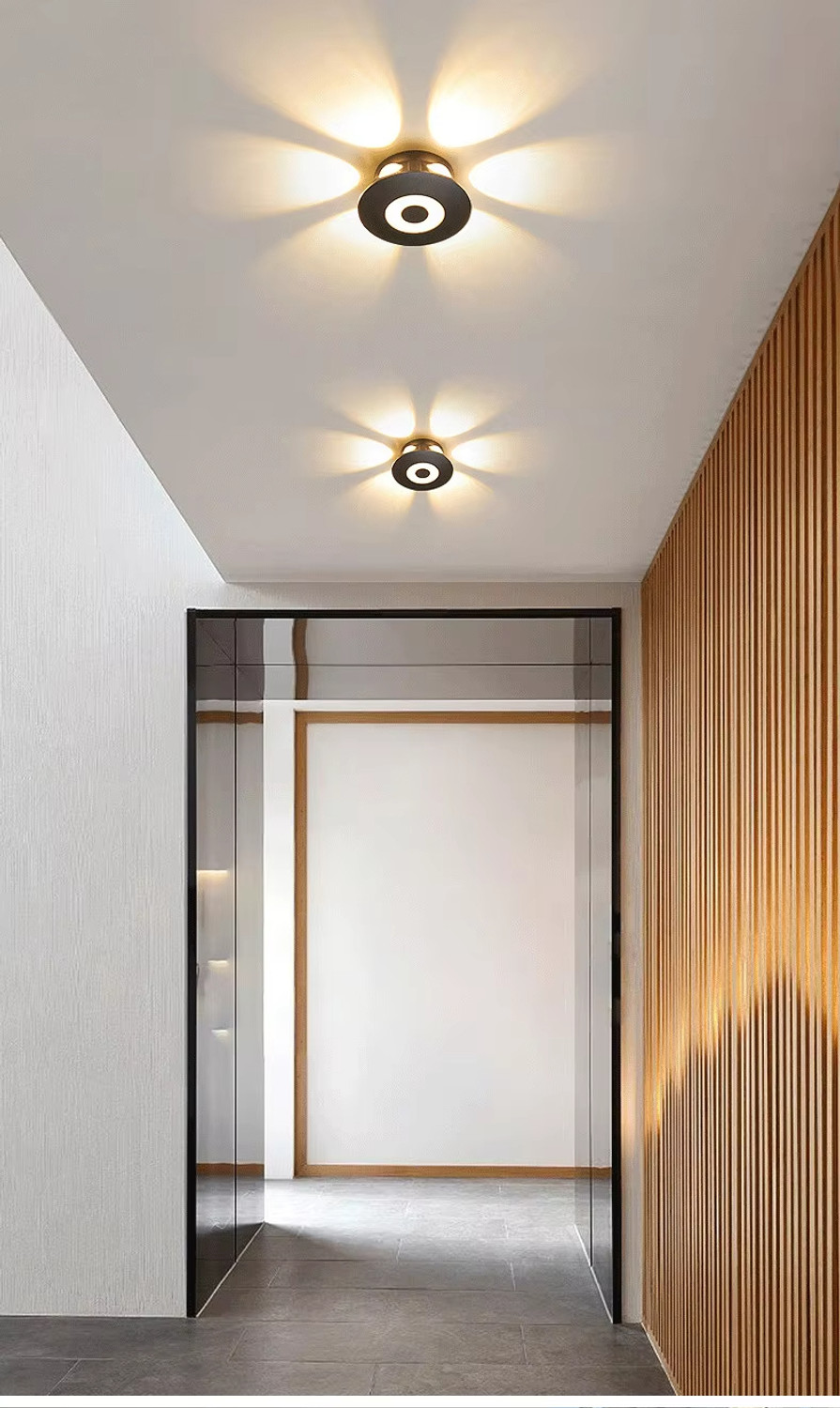 Image of Hybrix LED 6 Way Indoor /Outdoor Wall /Ceiling light (7 Watt) Shockproof Elegant Water Proof Fiber Body, Warm White Light Color (SINGLE) Post Light Outdoor Lamp