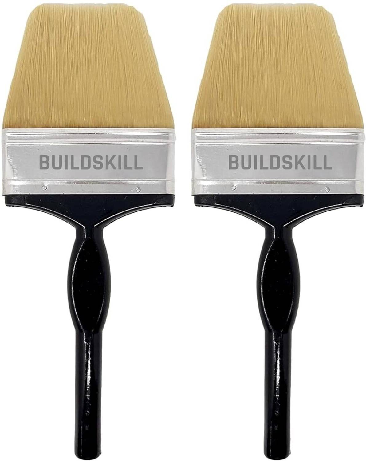 BUILDSKILL 2 Pcs Paint Brush Set | 4" size | Soft Bristle | Durable & Smooth Finish | Synthetic Wall Paint Brush