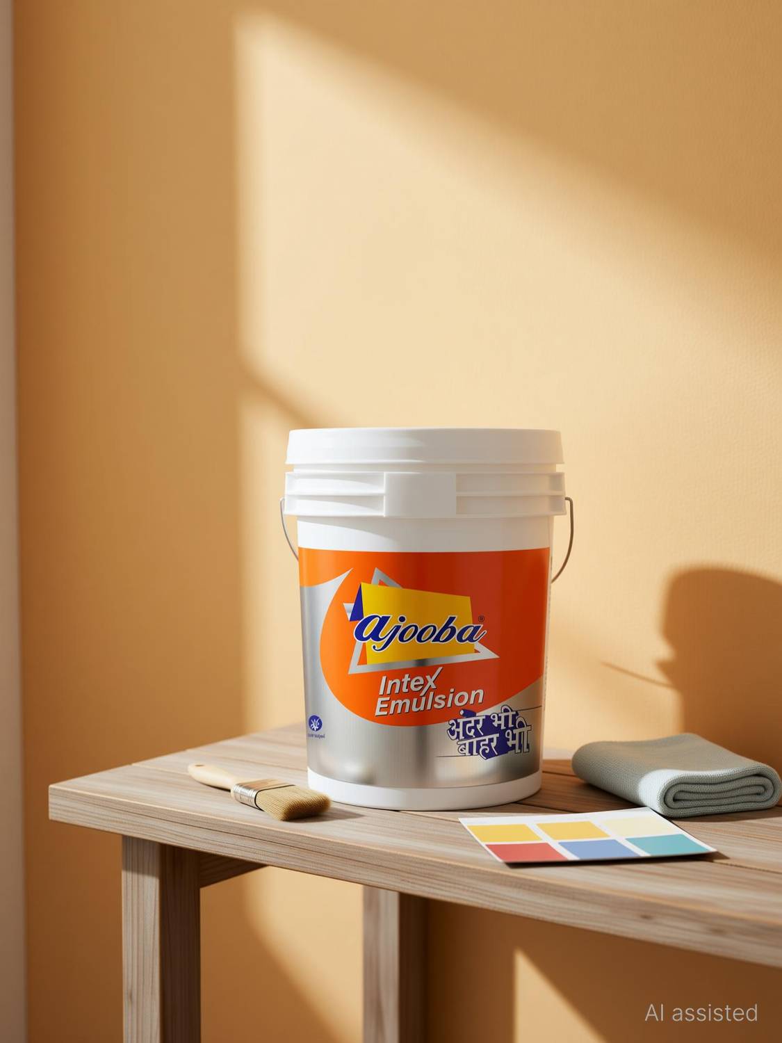 Ajooba Intex Premium Quality Emulsion Paint for Interior & Exterior| High Sheen| |Good Coverage|Anti Fading & Anti Algal|Low Dirt Pickup|UV Resistant|(Sunrise) Emulsion Wall Paint