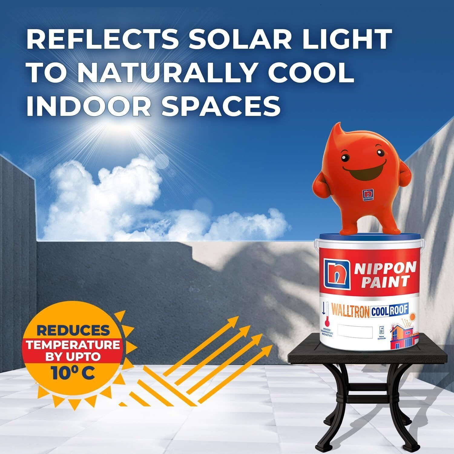 Image of Nippon Paint Walltron - Summer Cool Roof White Emulsion Wall Paint