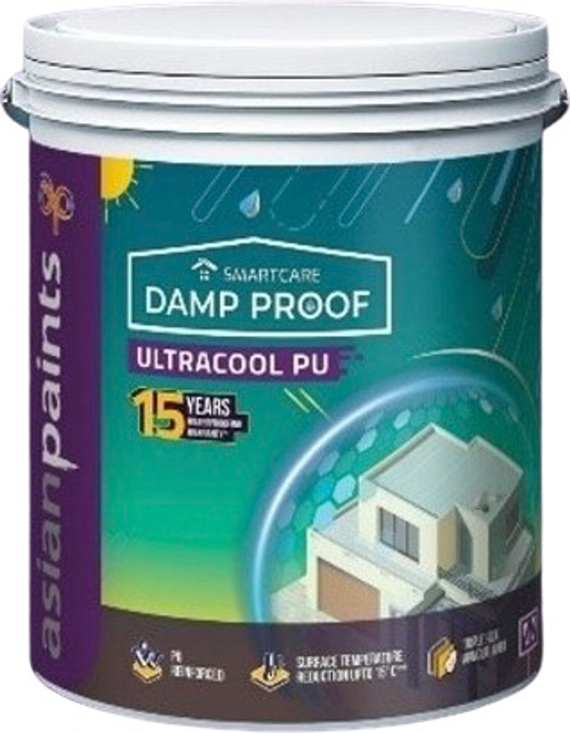 Image of ASIANPAINTS Damp proof Ultra 20L ULTRA COOL PU White Emulsion Wall Paint