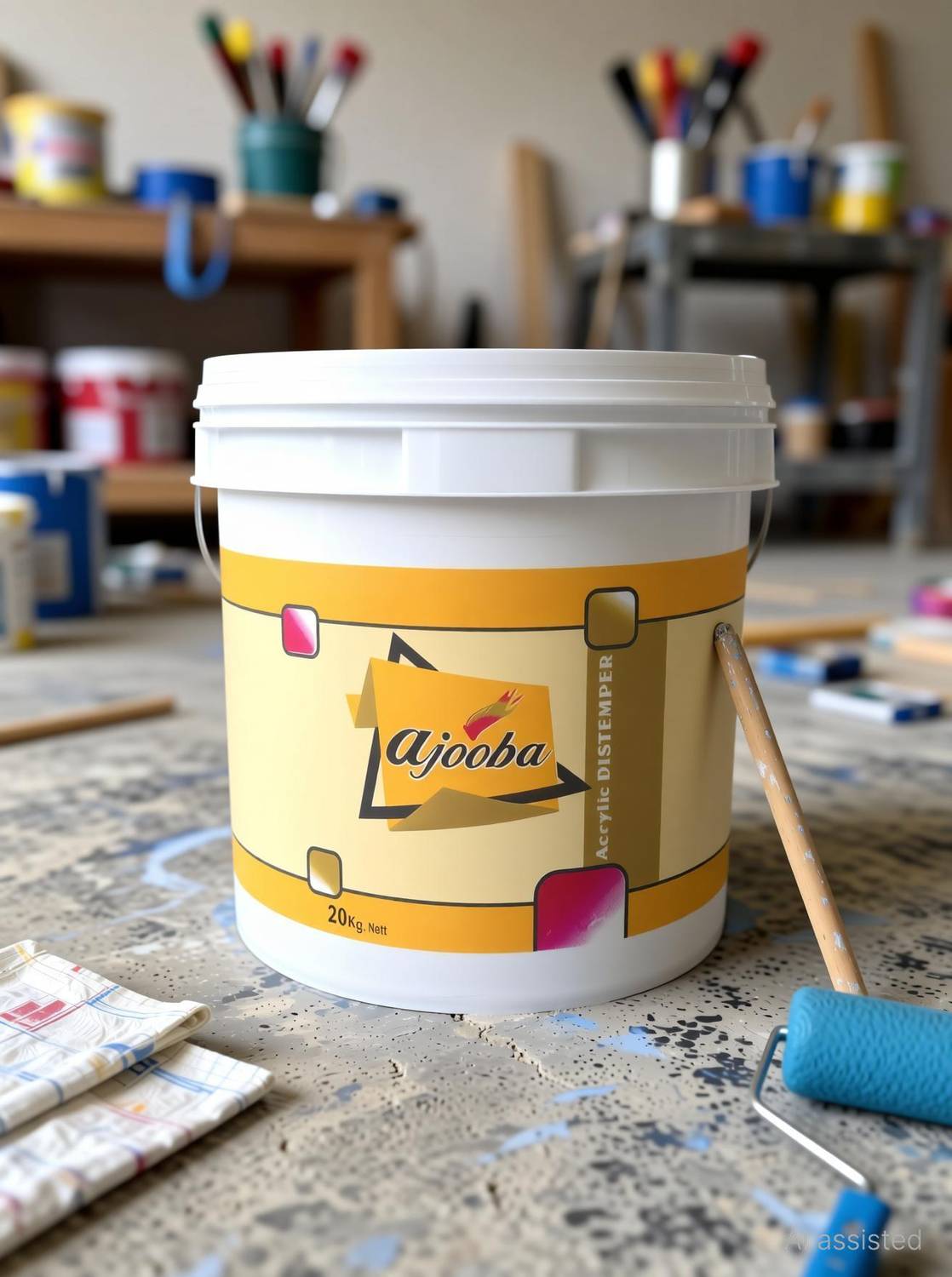 Ajooba Premium Acrylic Distemper Smooth Matte Finish Applied on Interior Cement Plaster Electric Blue Distemper Wall Paint