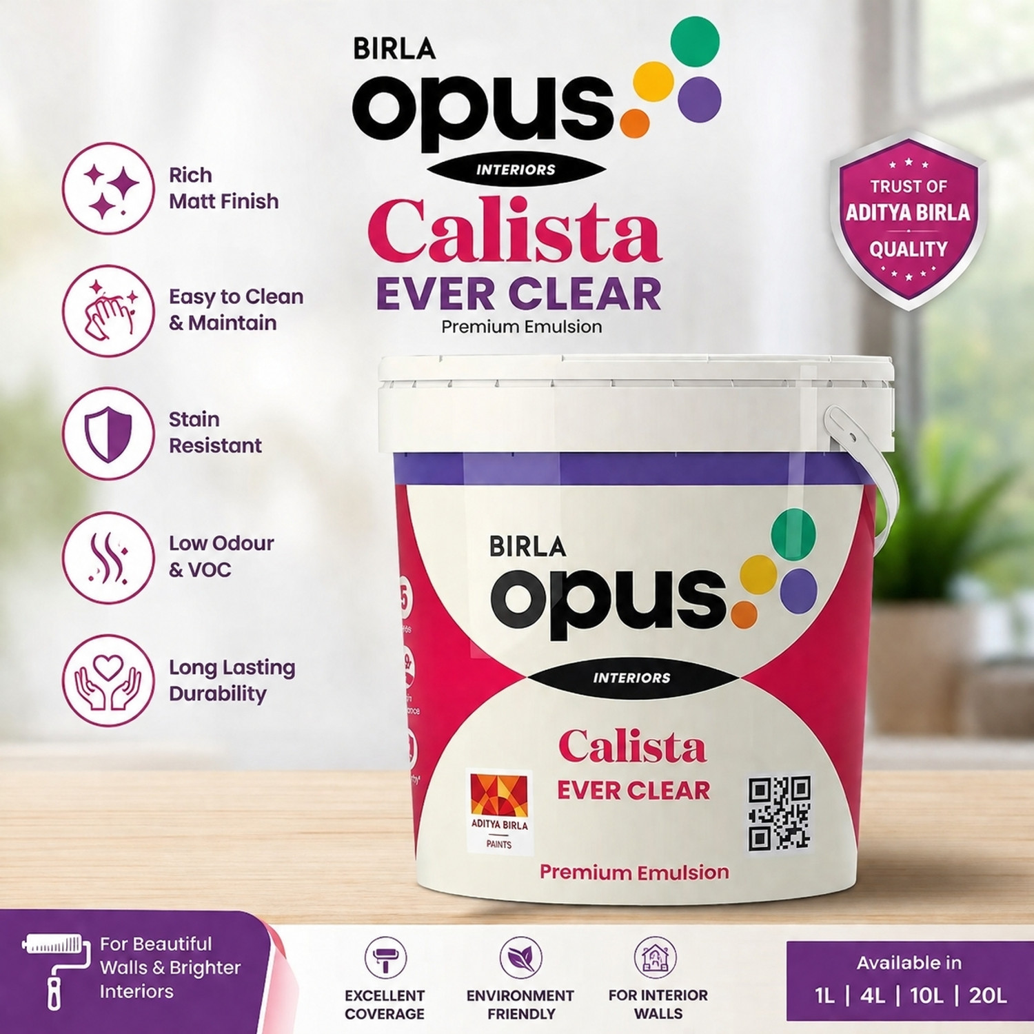 Image of BRILA OPUS 942005 White Emulsion Wall Paint