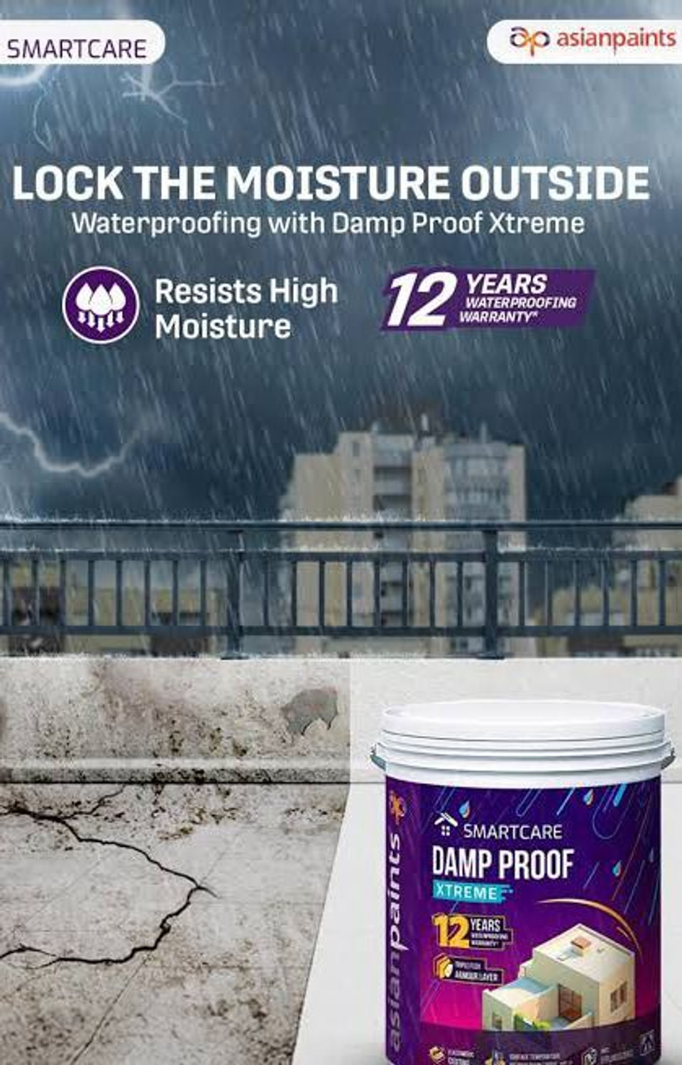 Image of Asian Paints Damp proof 20L White Emulsion Wall Paint