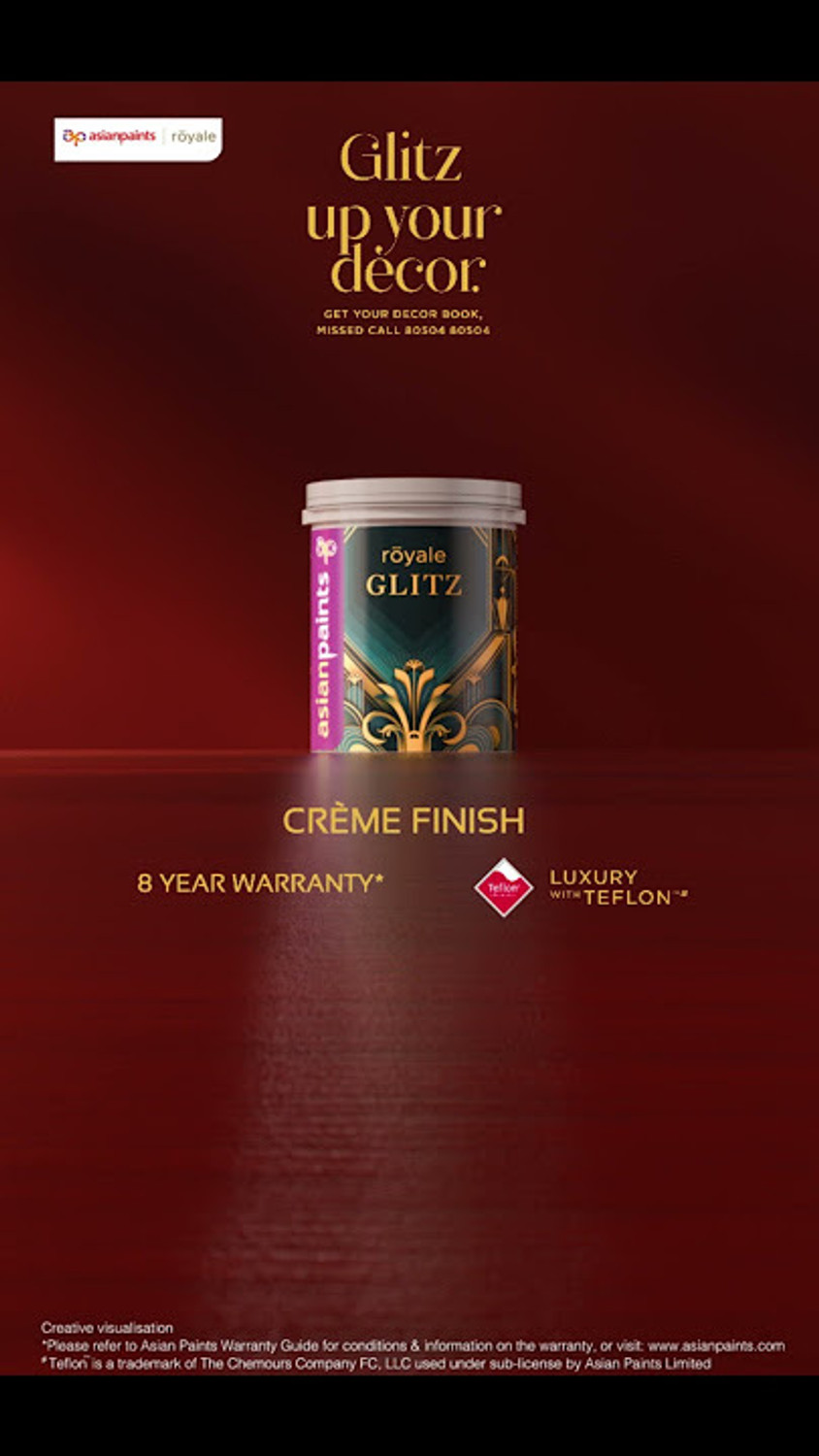 Image of Asian Paints Royal Glitz 10L Ultra Luxury Emulsion White Emulsion Wall Paint
