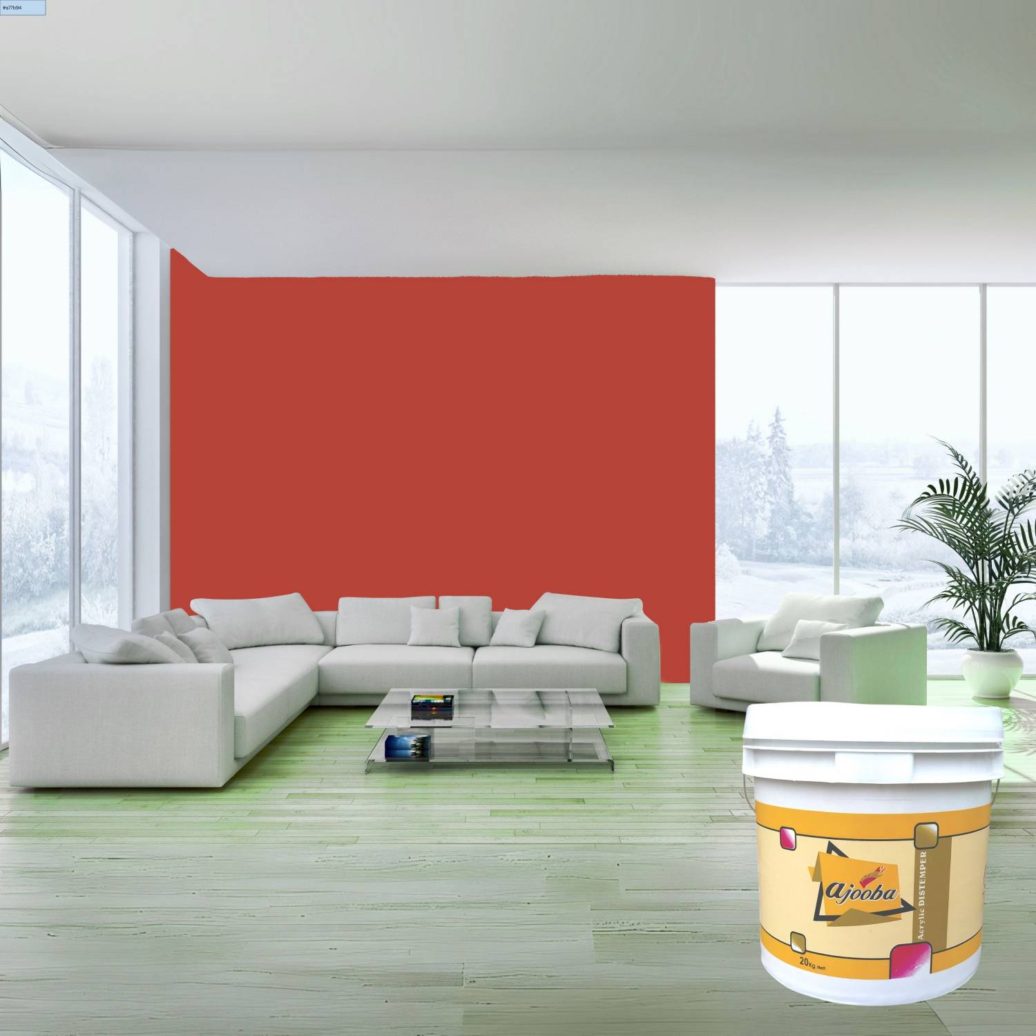 Ajooba Premium Acrylic Distemper Smooth Matte Finish Applied on Interior Cement Plaster ,Ceilings, Asbestos Sheets, Concrete as a Top Coat Finish SUNRISE Distemper Wall Paint
