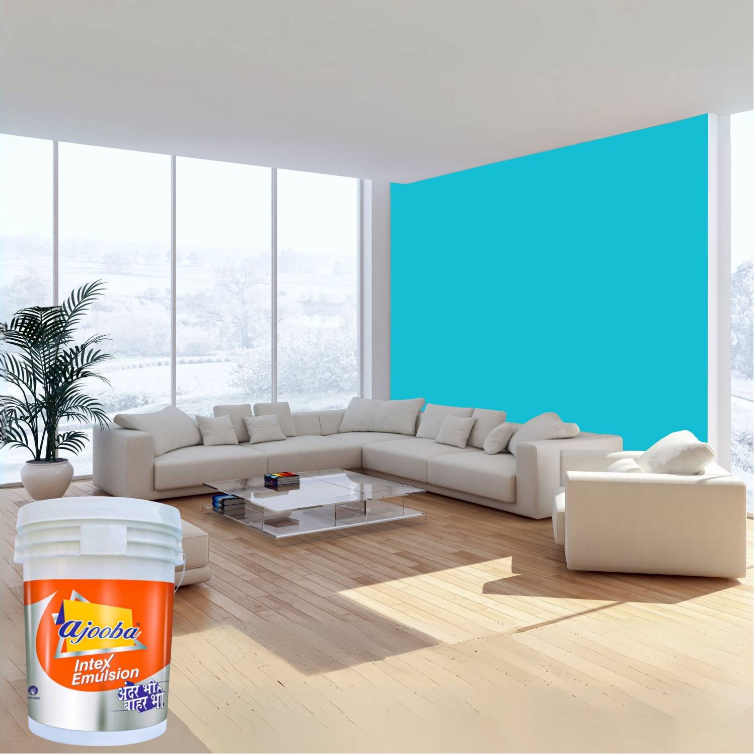 Ajooba Intex Premium Quality Emulsion Paint for Interior & Exterior| High Sheen| |Good Coverage|Anti Fading & Anti Algal|Low Dirt Pickup|UV Resistant|(FLO-JO) Emulsion Wall Paint