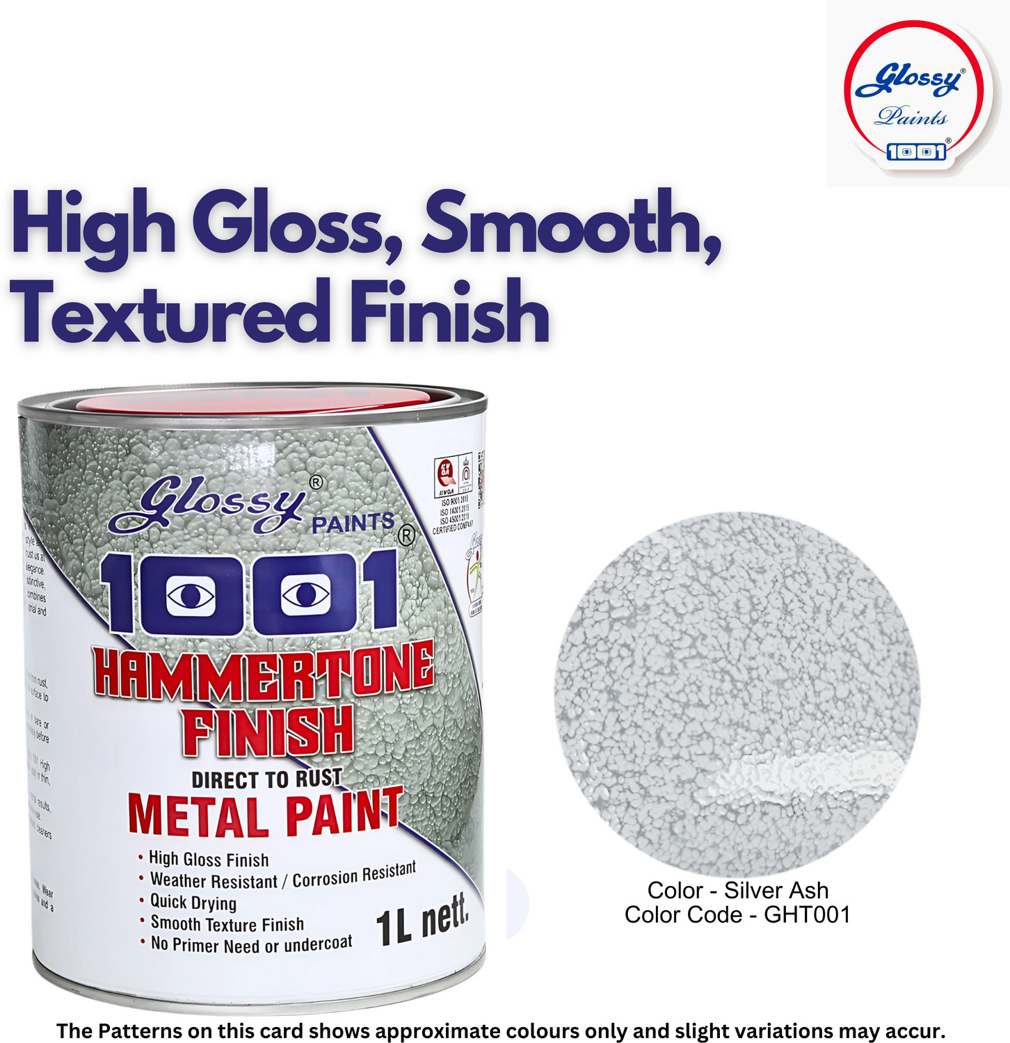 Image of 1001 Hammertone Finish Metallic Paint for Almirah & Metal Silver Ash Enamel Wall Paint