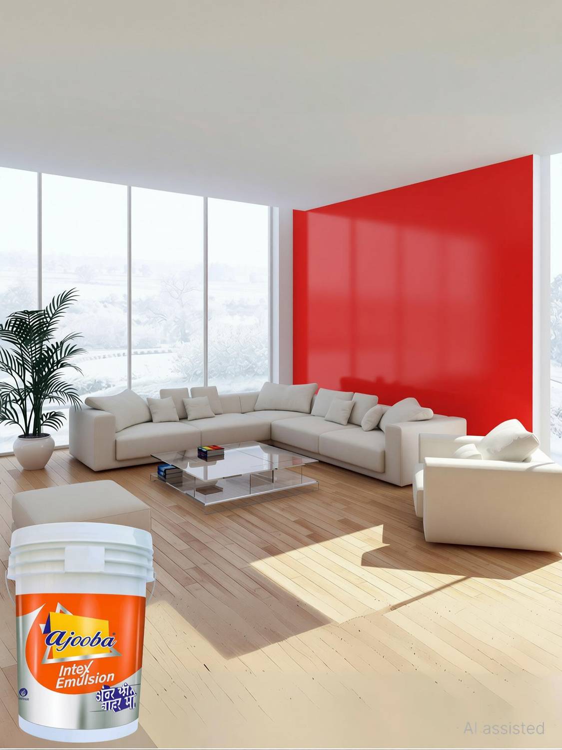 Ajooba Intex Premium Quality Emulsion Paint for Interior & Exterior| High Sheen| |Good Coverage|Anti Fading & Anti Algal|Low Dirt Pickup|UV Resistant|SIGNAL RED Emulsion Wall Paint