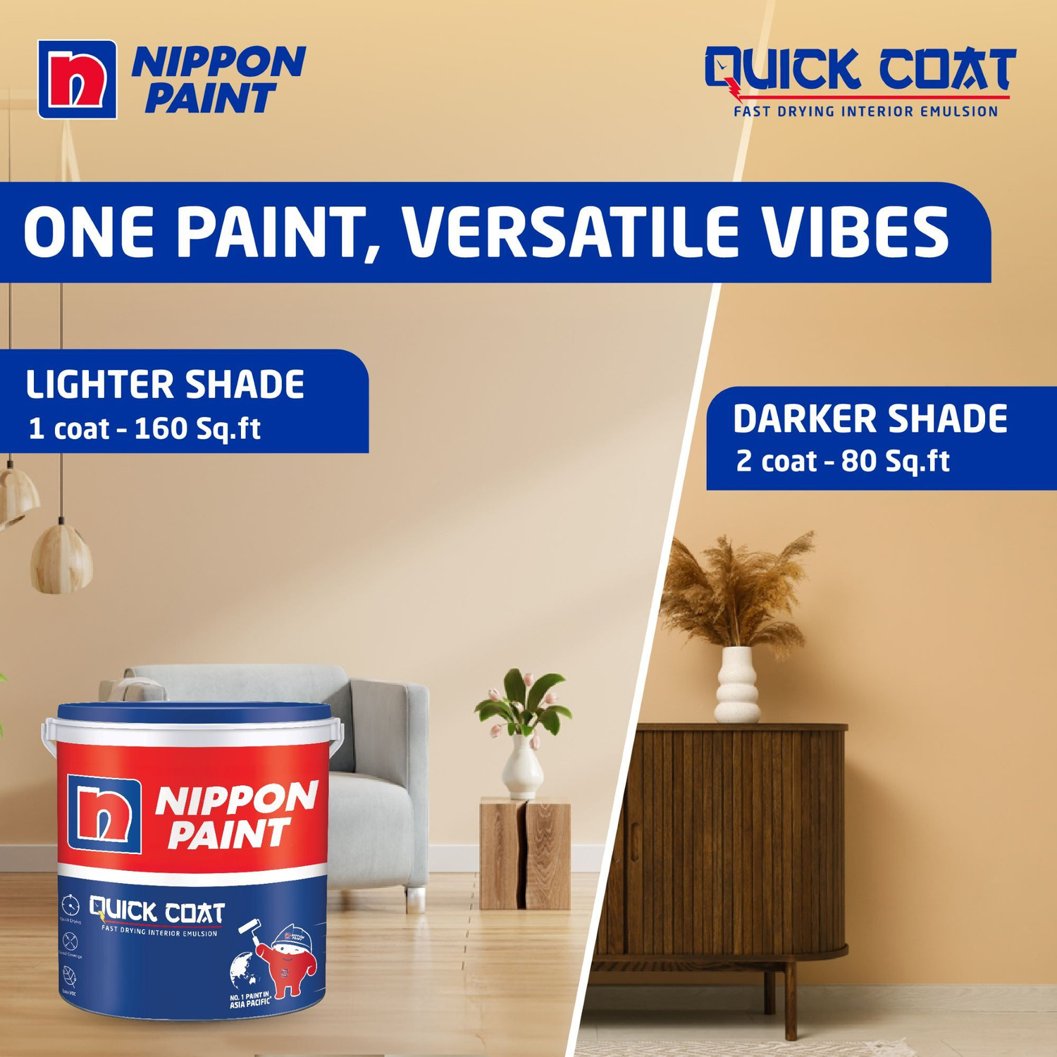 Image of Nippon Paint Quick Coat SNOW FLAKES Emulsion Wall Paint