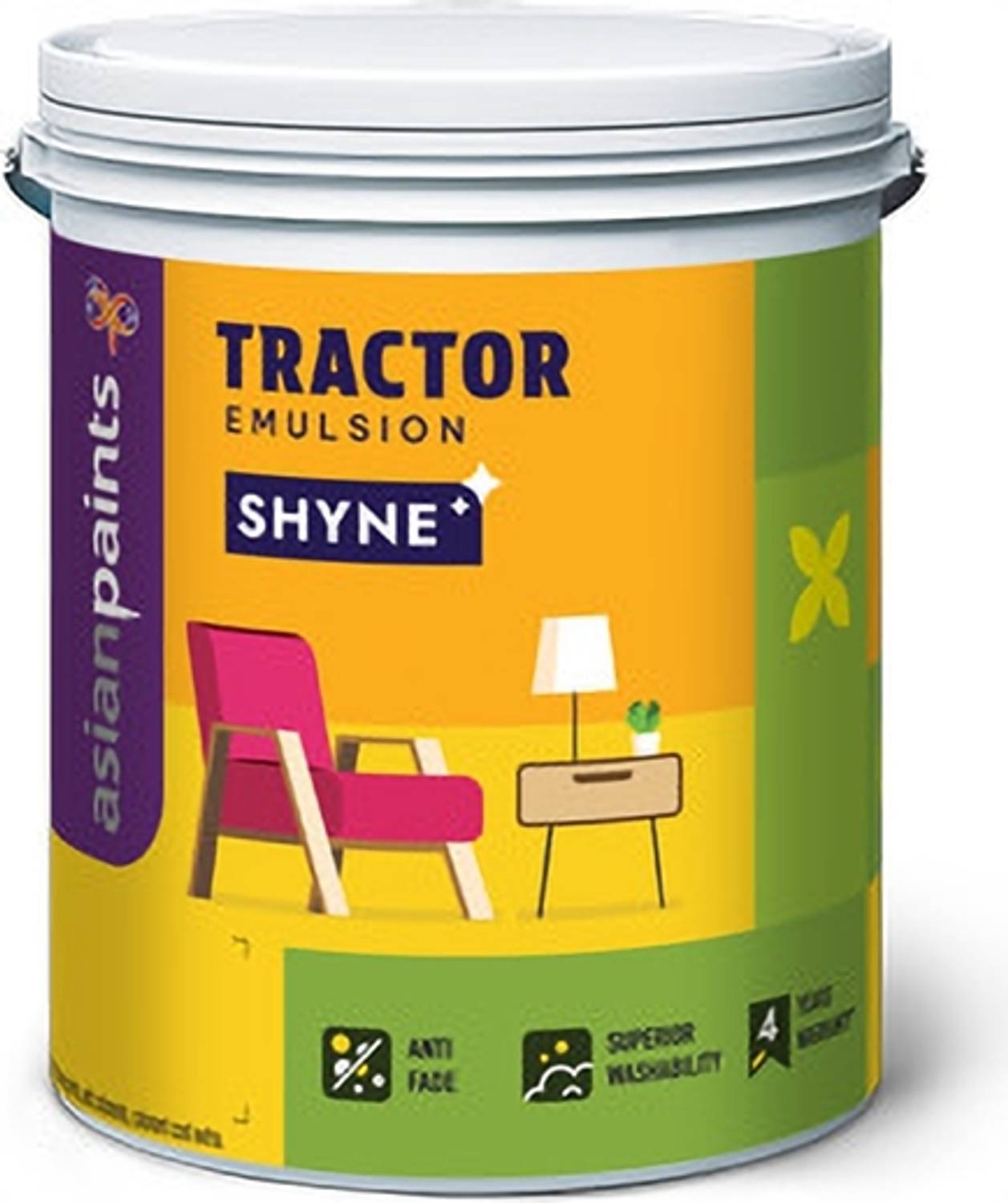 Asian Paints Tractor Shyne 20L White Emulsion Paint - Image 1